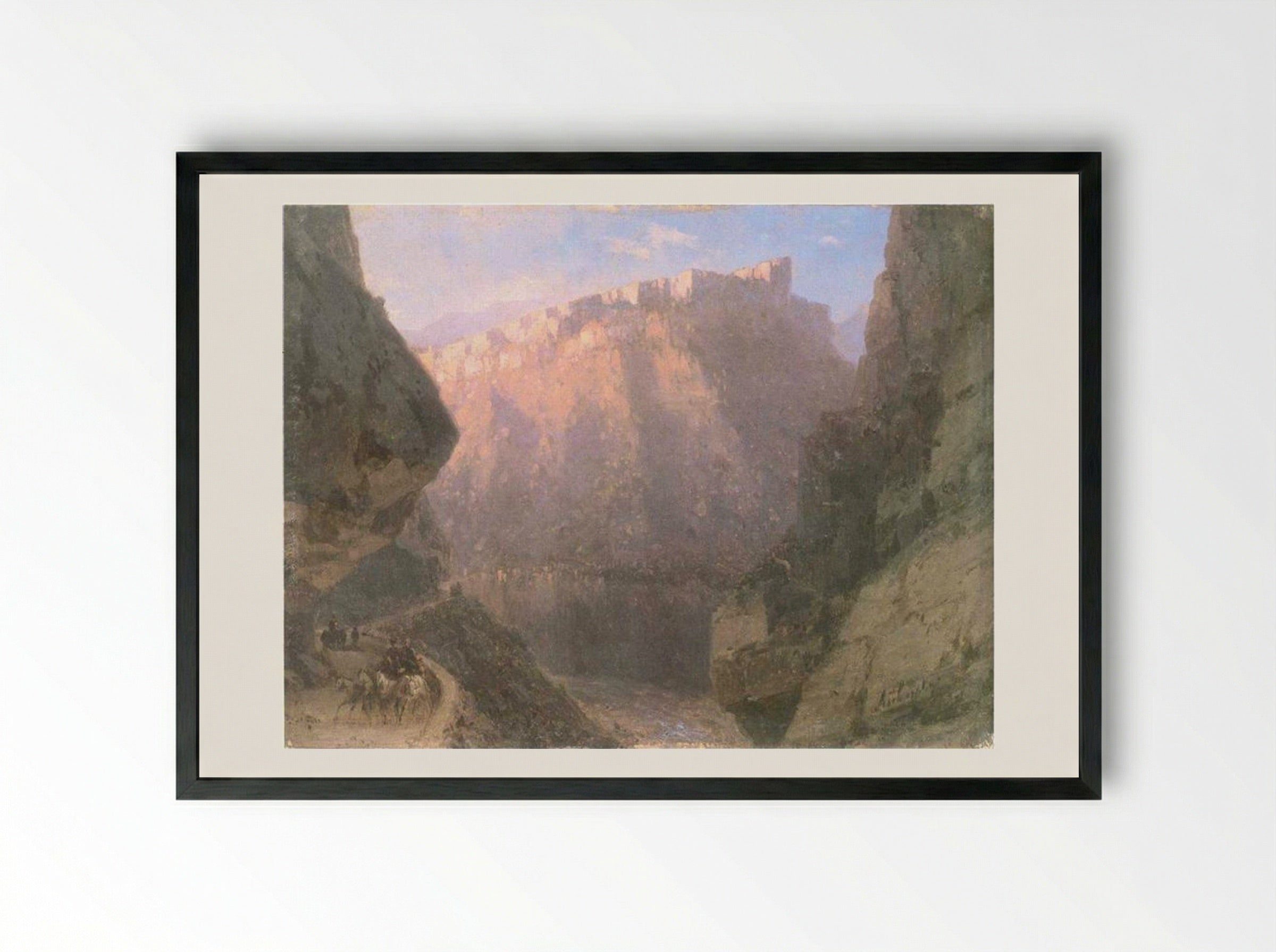 The Daryal Canyon - Ivan Aivazovsky - Framed Print Black
