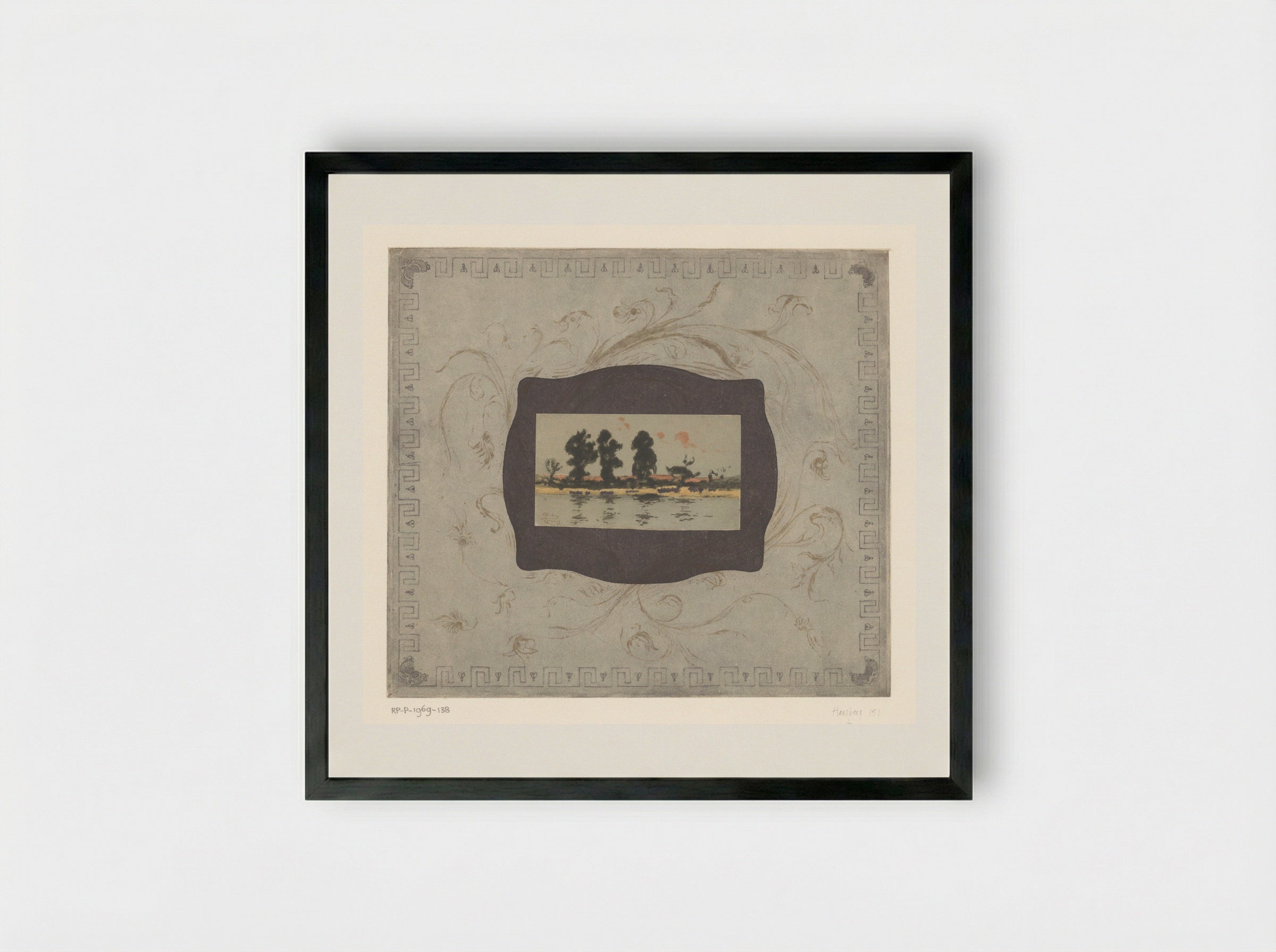 Gezicht op de Theems bij avond - Théodore Roussel - Framed Print Black