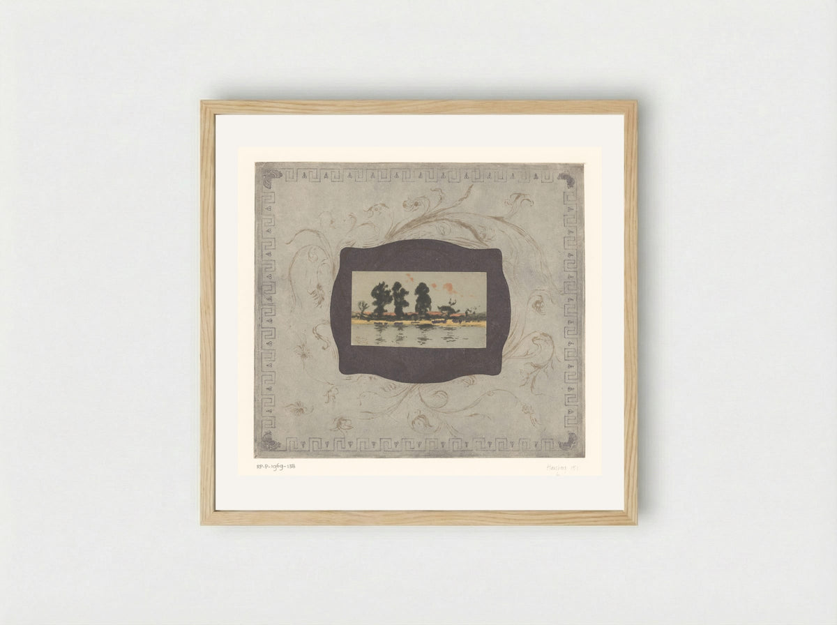 Gezicht op de Theems bij avond - Théodore Roussel - Framed Print Wood
