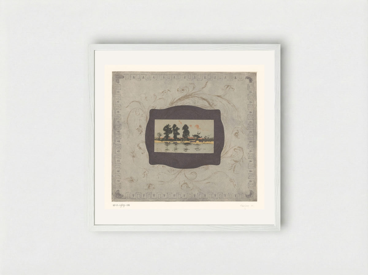 Gezicht op de Theems bij avond - Théodore Roussel - Framed Print White