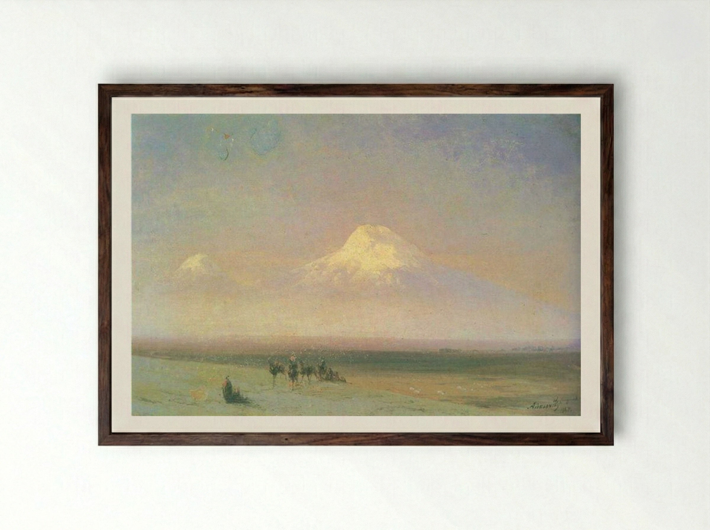 The Mountain Ararat - Ivan Aivazovsky - Framed Print Dark Wood