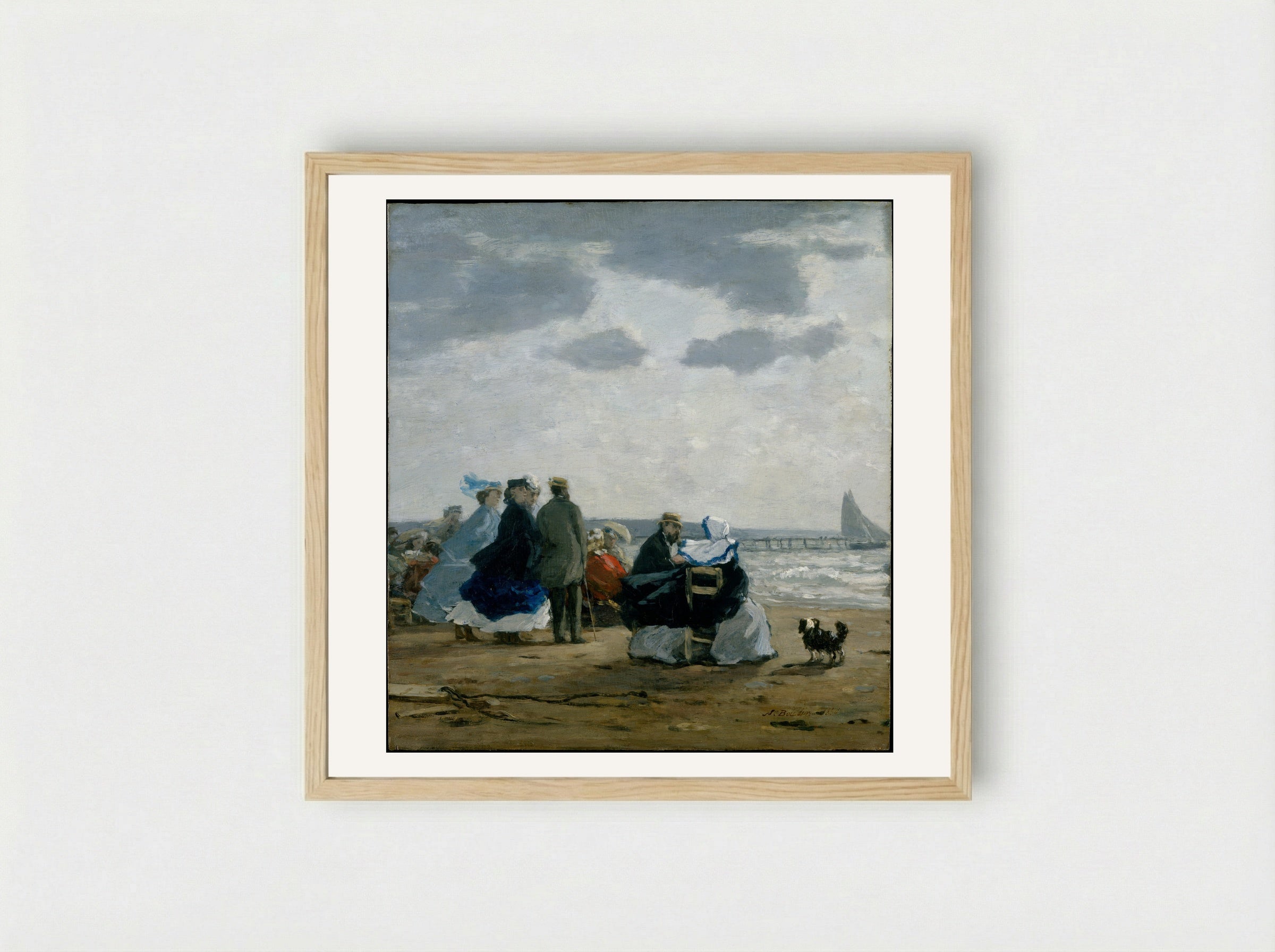 On the Beach, Dieppe - Eugène Boudin - Framed Print Wood
