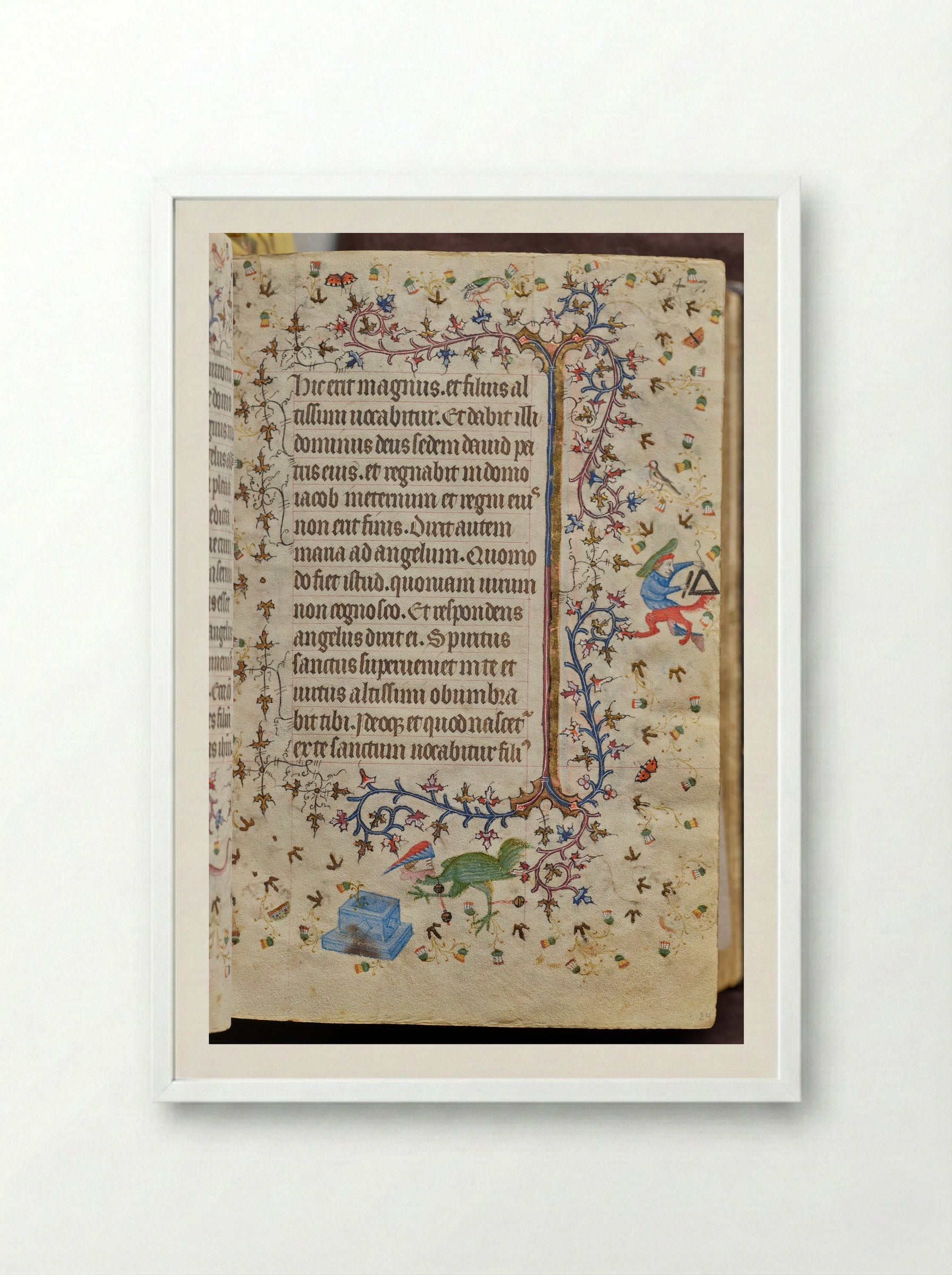 Christ Nailed to the Cross - Master of the Brussels Initials and Associates - Framed Print White