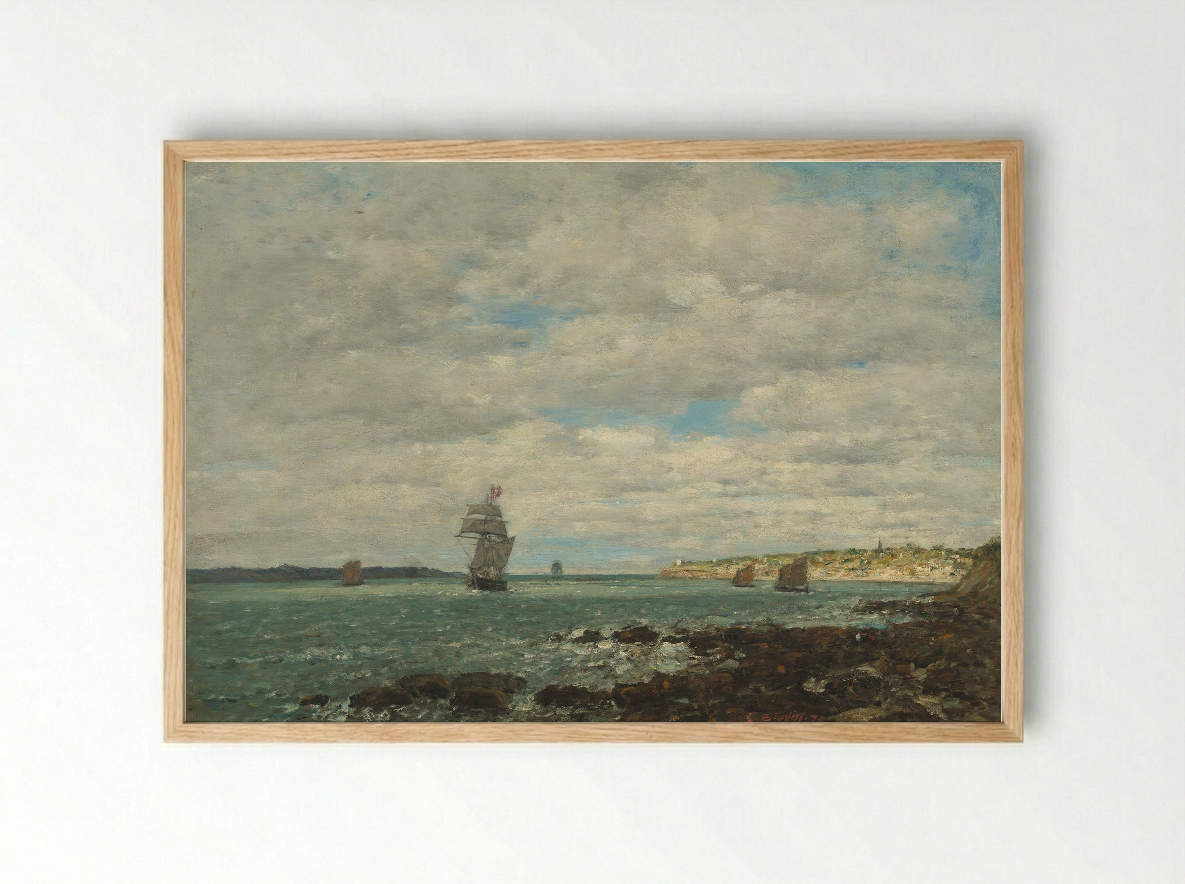 Coast of Brittany - Eugène Boudin - Framed Print Wood