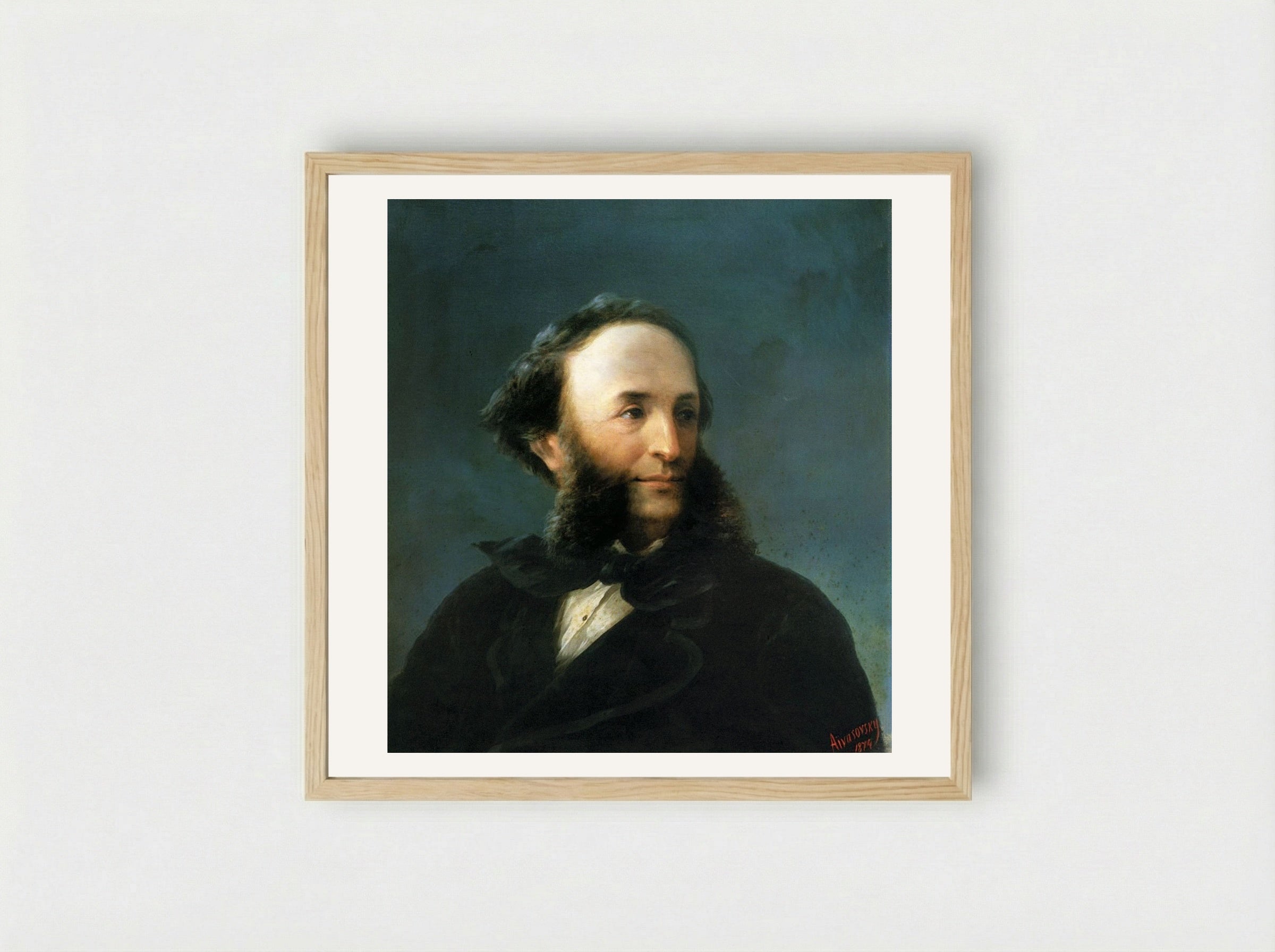 Self-portrait - Ivan Aivazovsky - Framed Print Wood