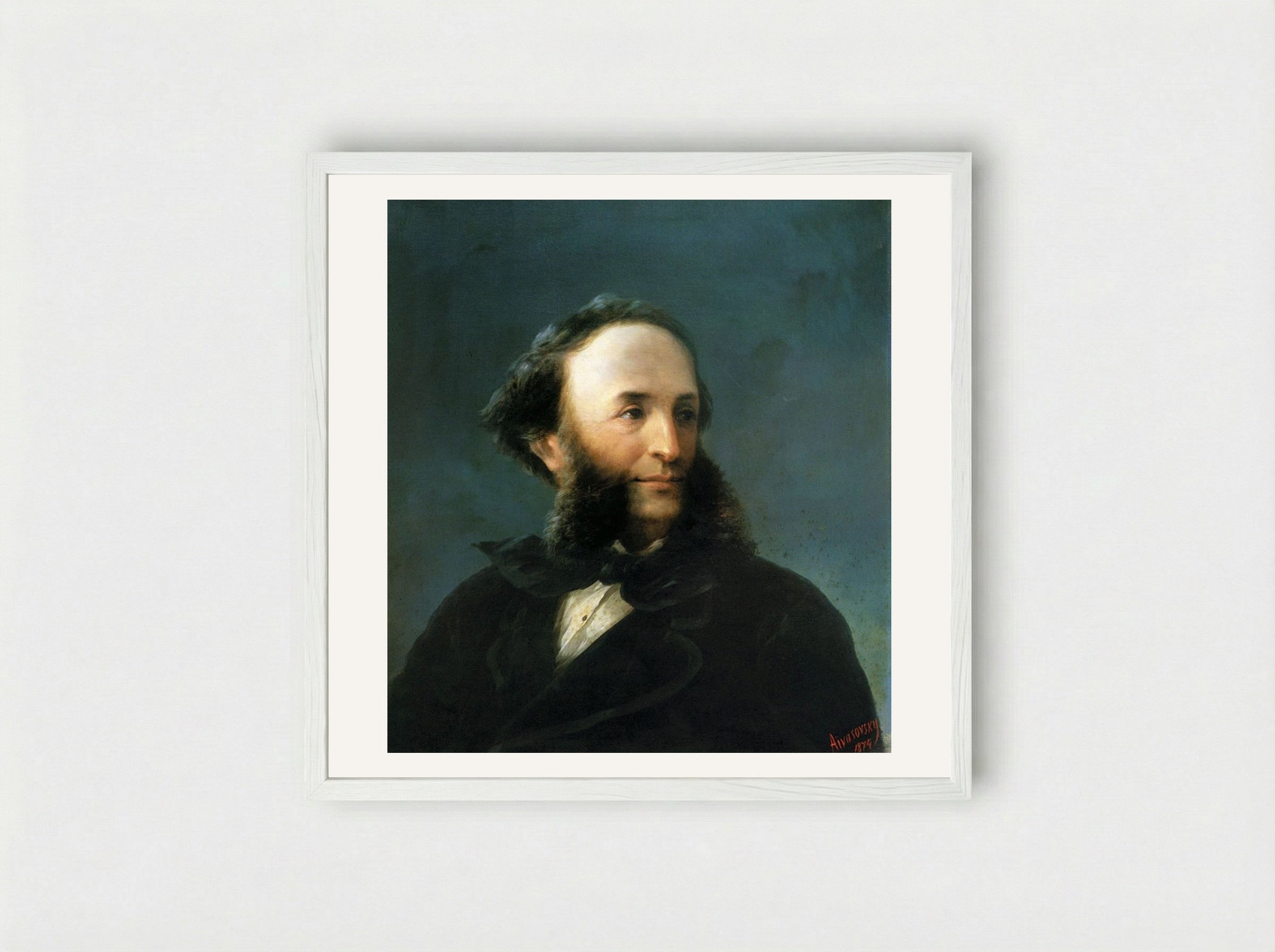 Self-portrait - Ivan Aivazovsky - Framed Print White