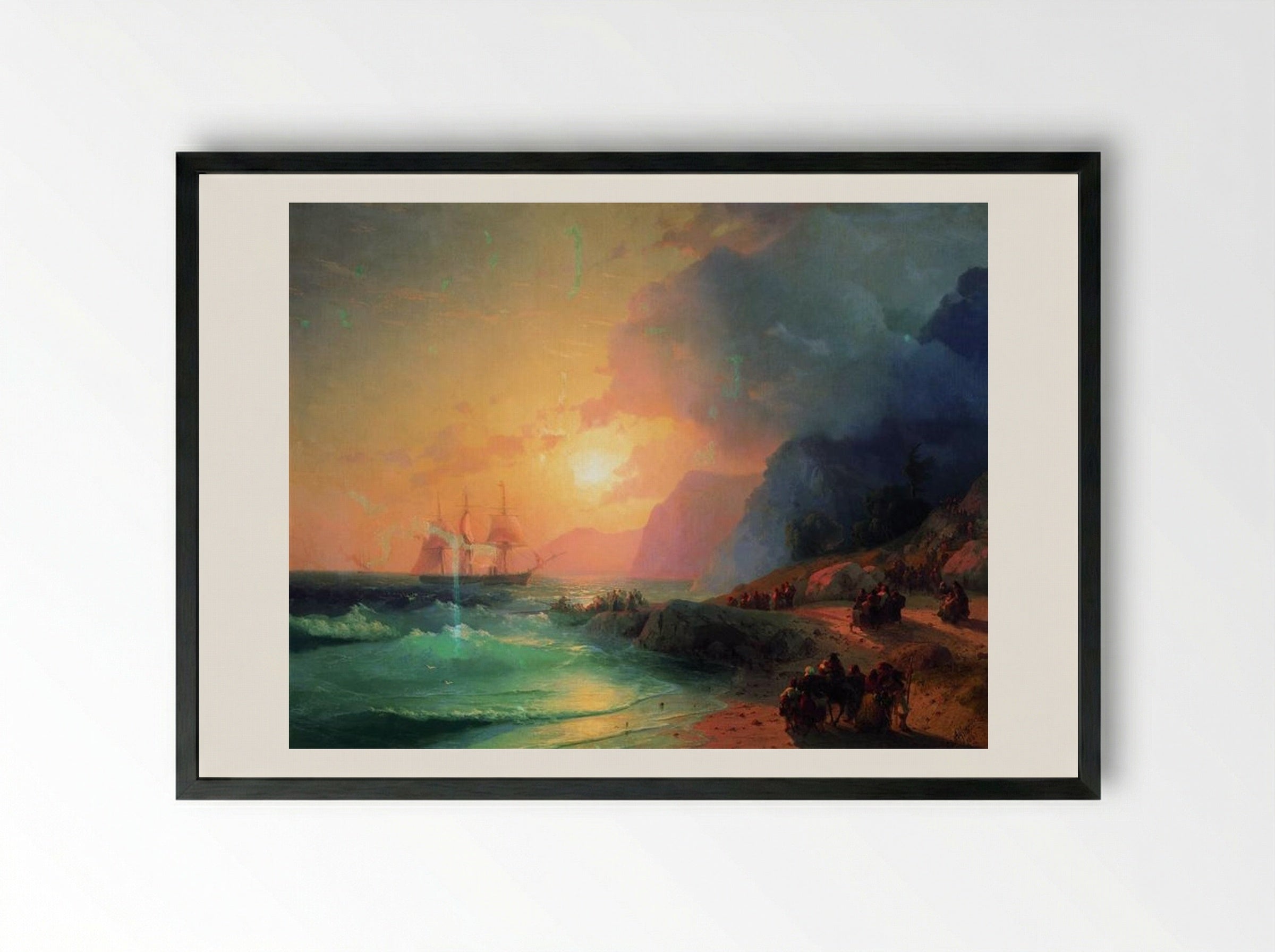 On the Island of Crete - Ivan Aivazovsky - Framed Print Black