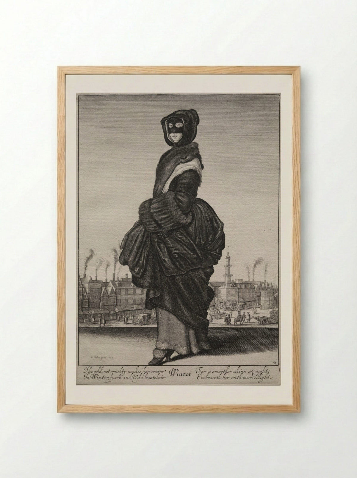 Winter - Wenceslaus Hollar - Framed Print Wood