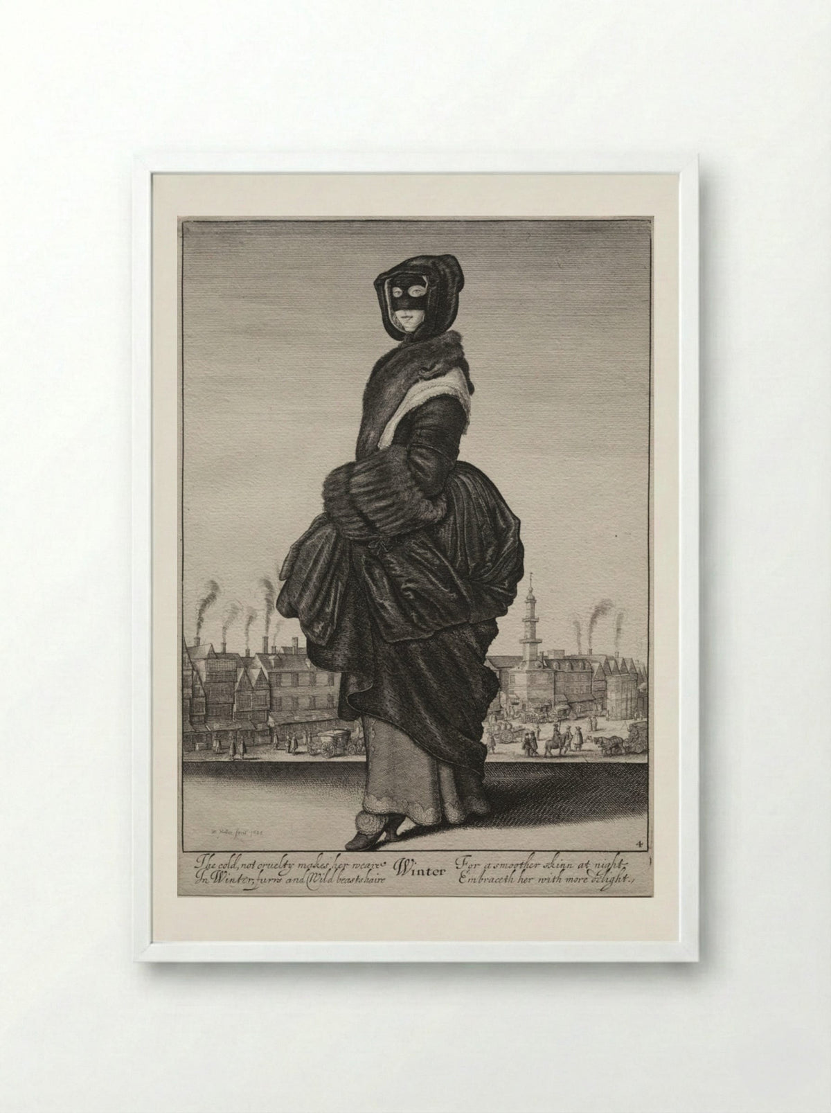 Winter - Wenceslaus Hollar - Framed Print White