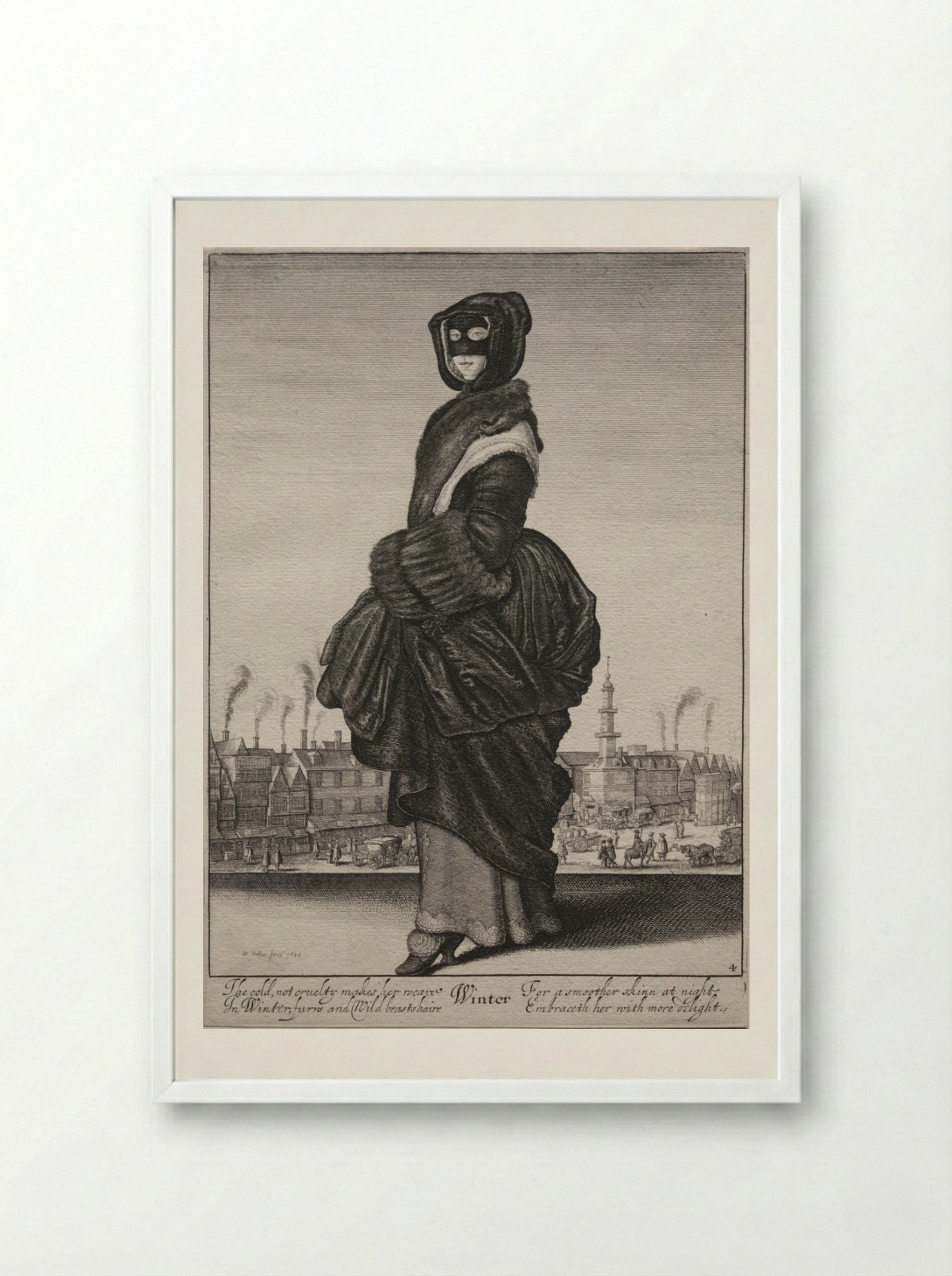 Winter - Wenceslaus Hollar - Framed Print White