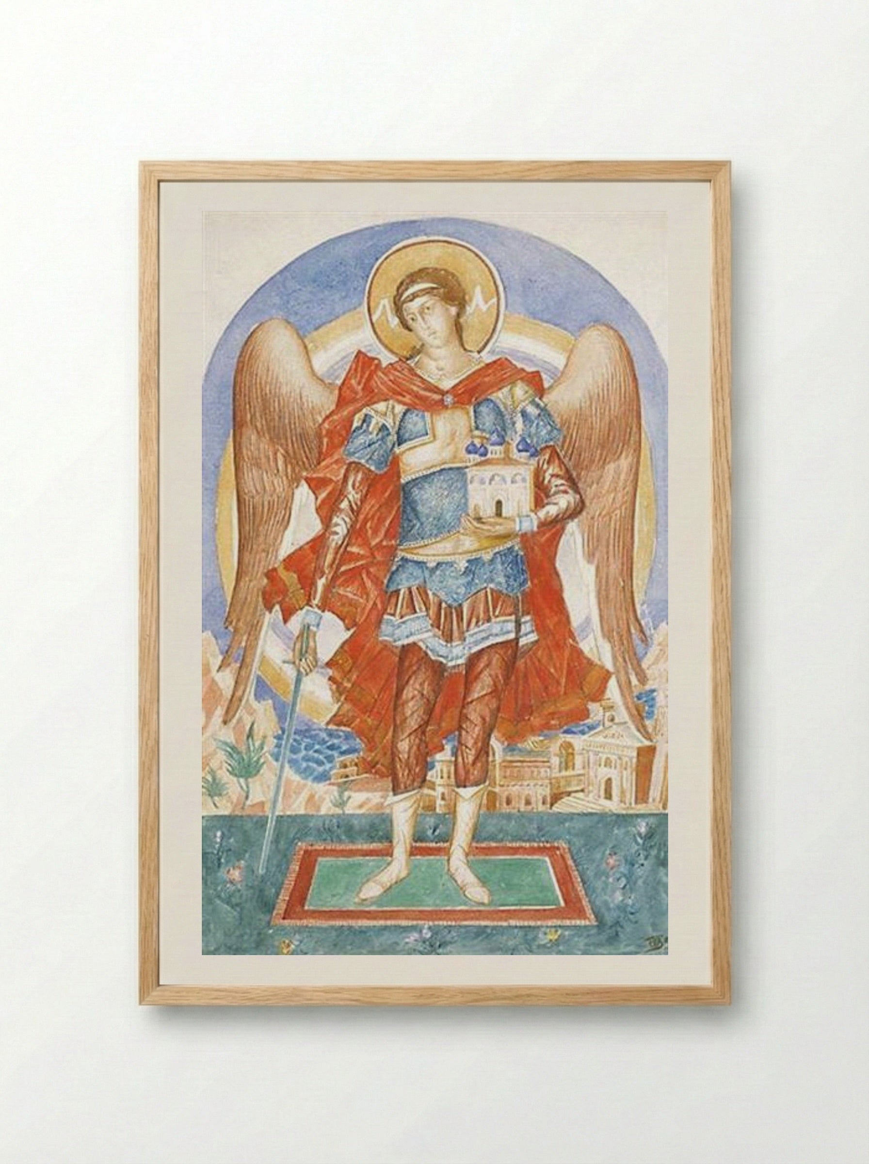 Archangel Michael - Kuzma Petrov-Vodkin - Framed Print Wood