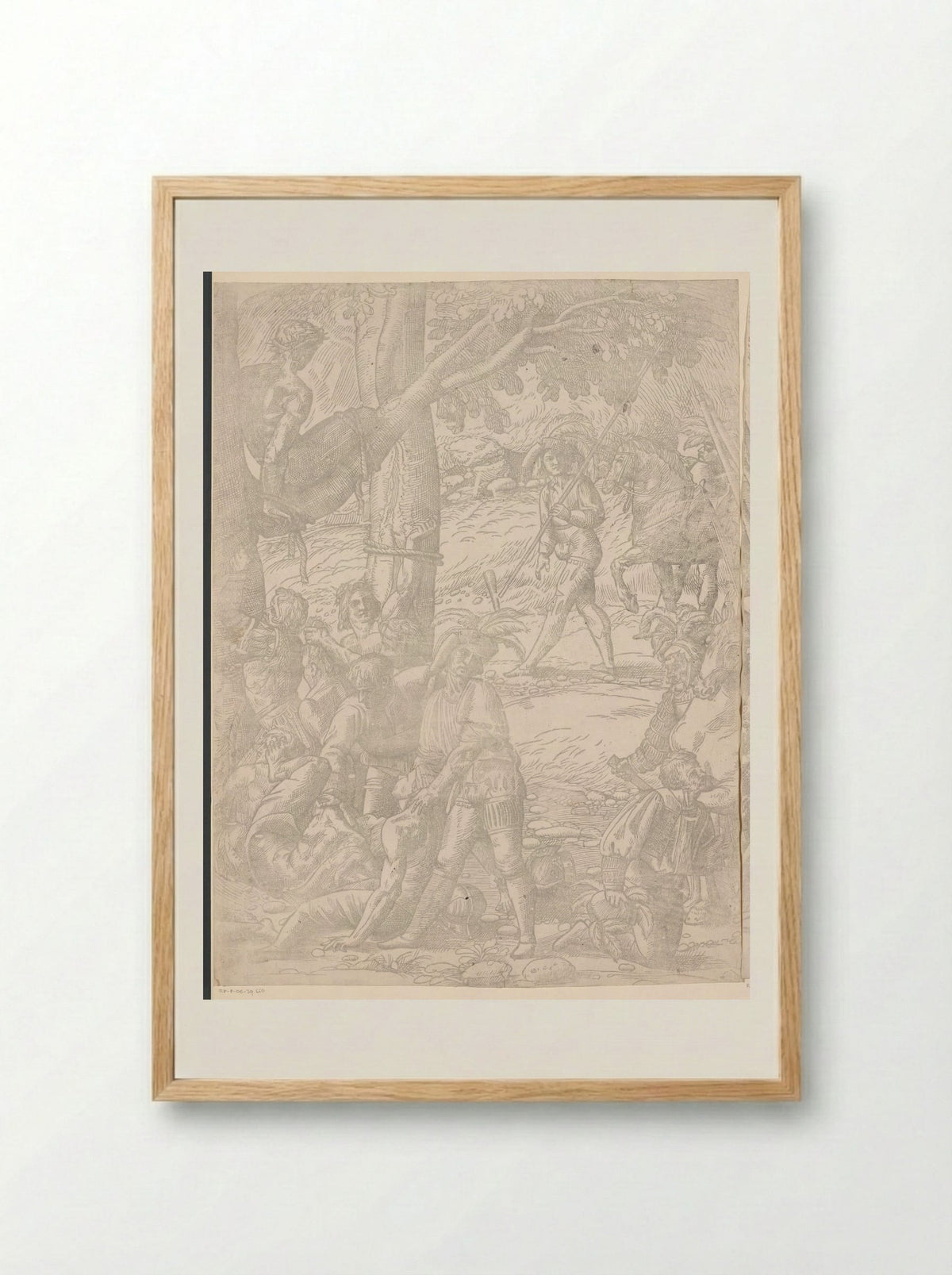 Martyrdom of the Ten Thousand (Seventh Part) - Domenico Campagnola - Framed Print Wood