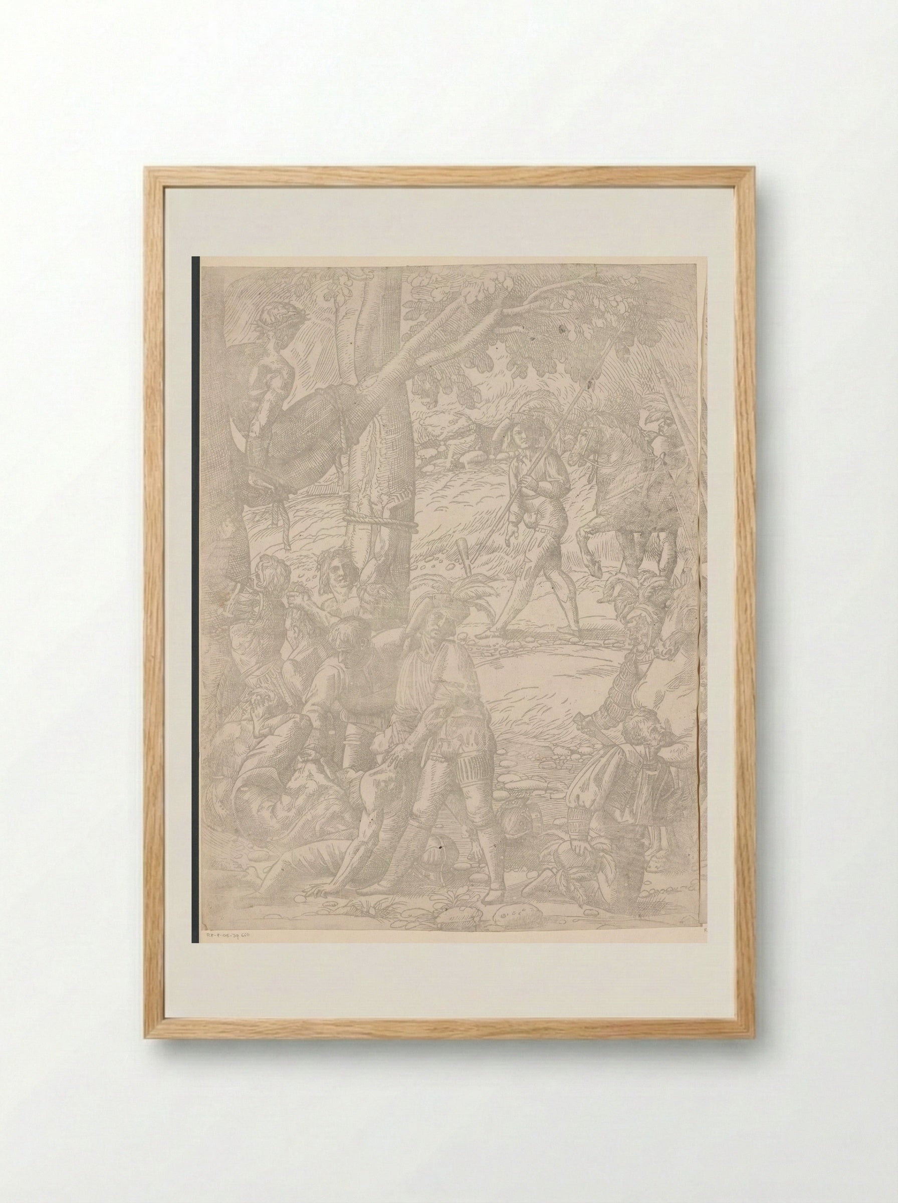 Martyrdom of the Ten Thousand (Seventh Part) - Domenico Campagnola - Framed Print Wood