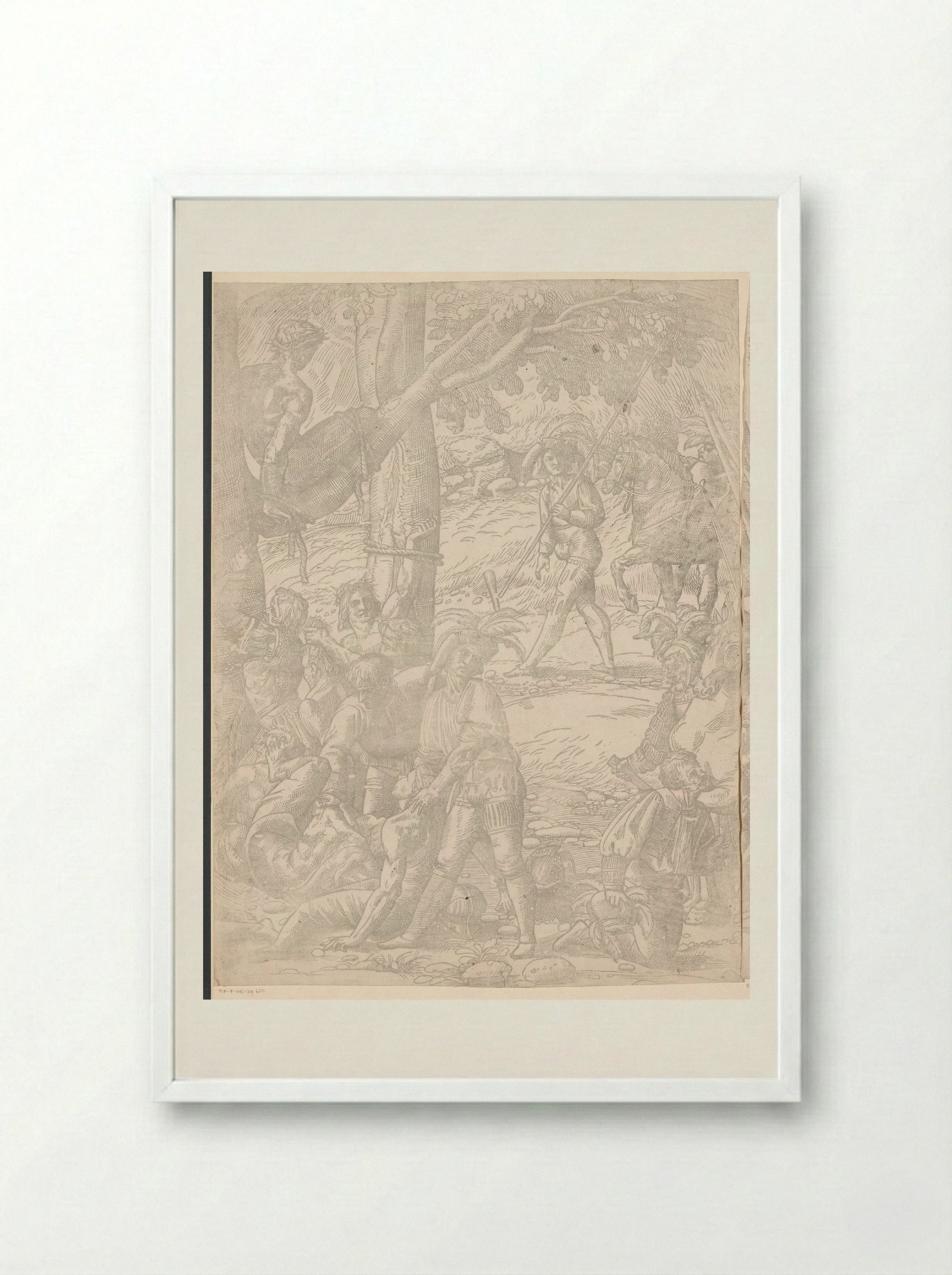 Martyrdom of the Ten Thousand (Seventh Part) - Domenico Campagnola - Framed Print White