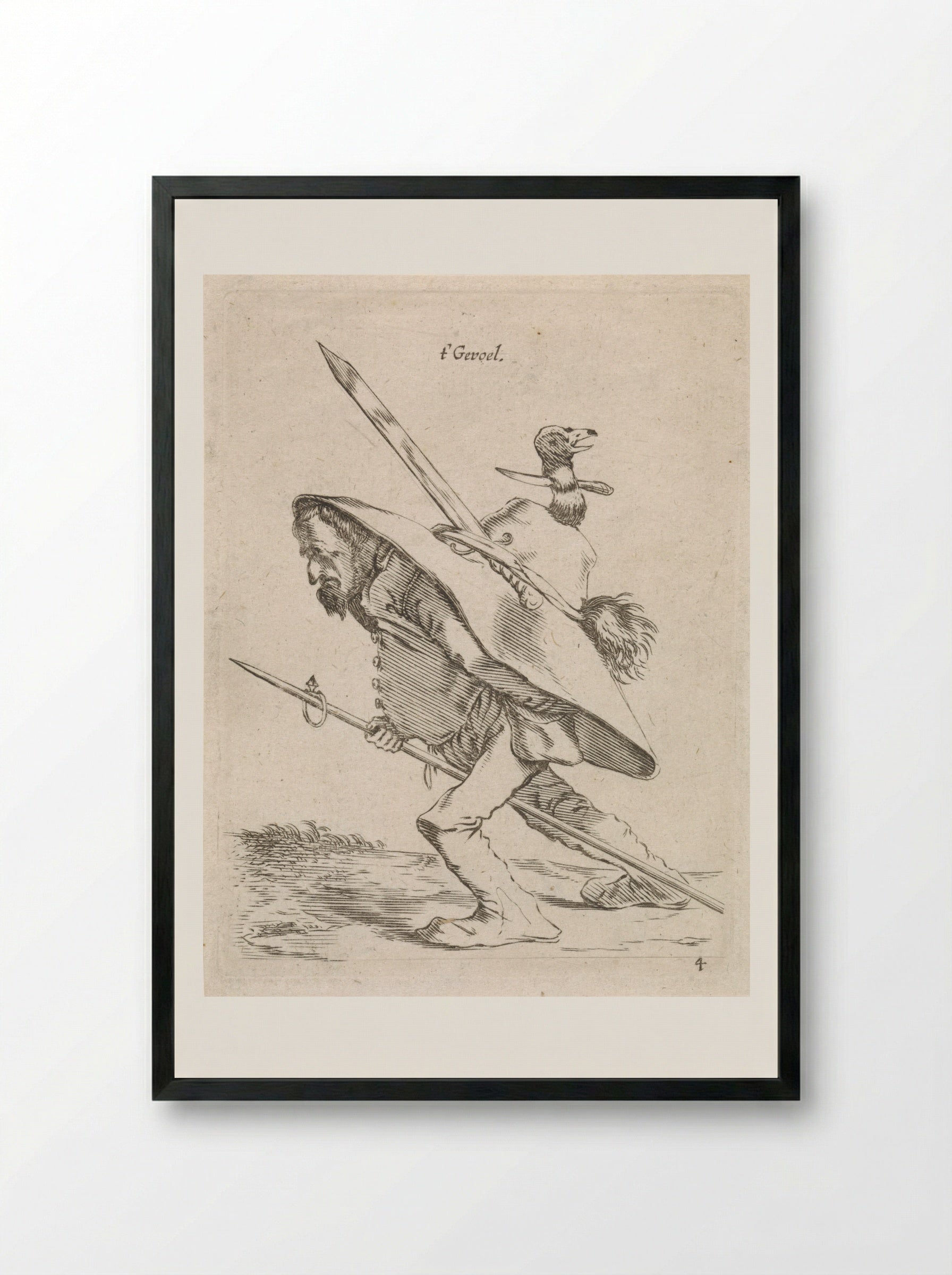 t' Gevoel (Sense of Touch) - Cornelis Saftleven - Framed Print Black