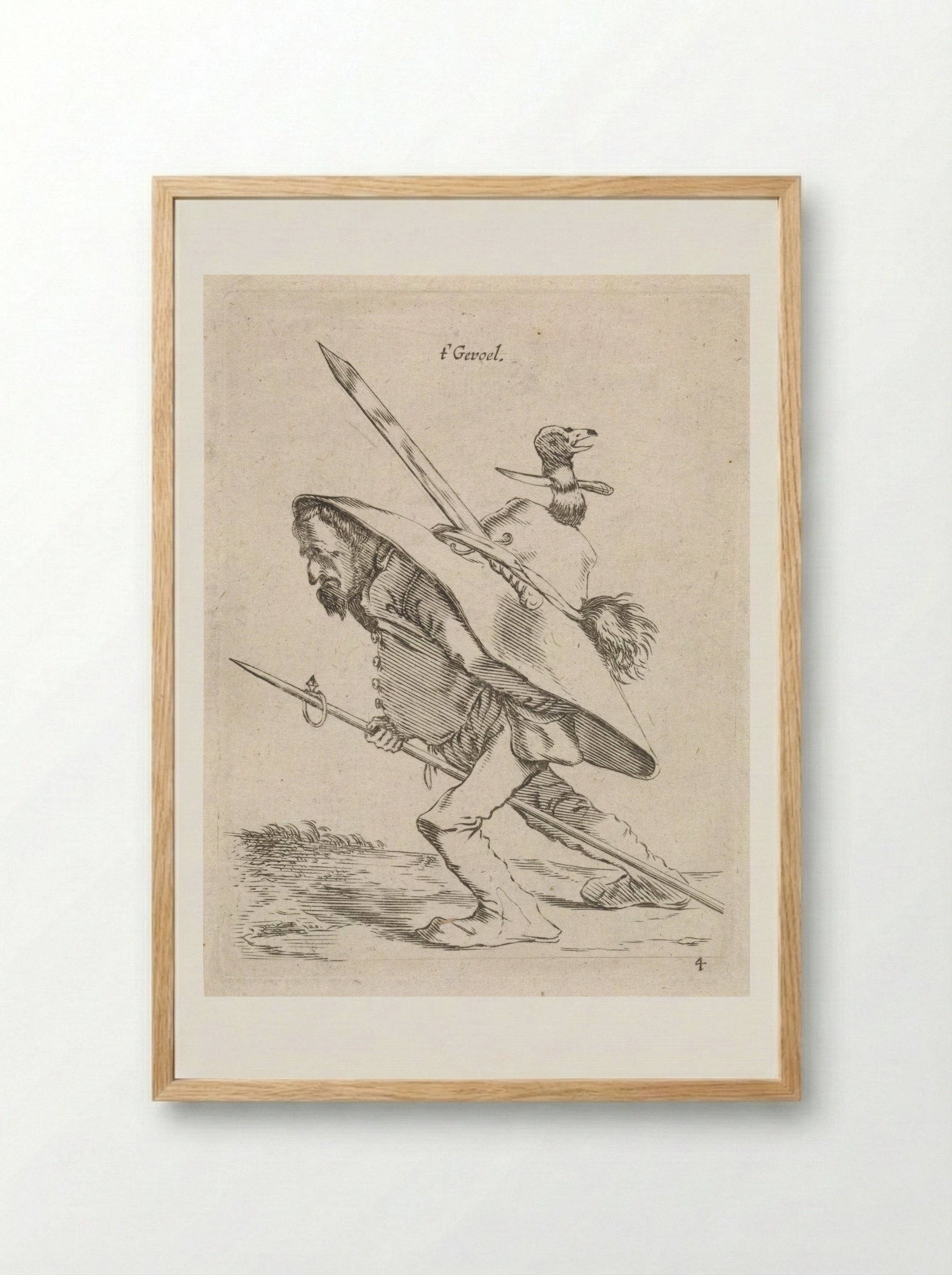 t' Gevoel (Sense of Touch) - Cornelis Saftleven - Framed Print Wood