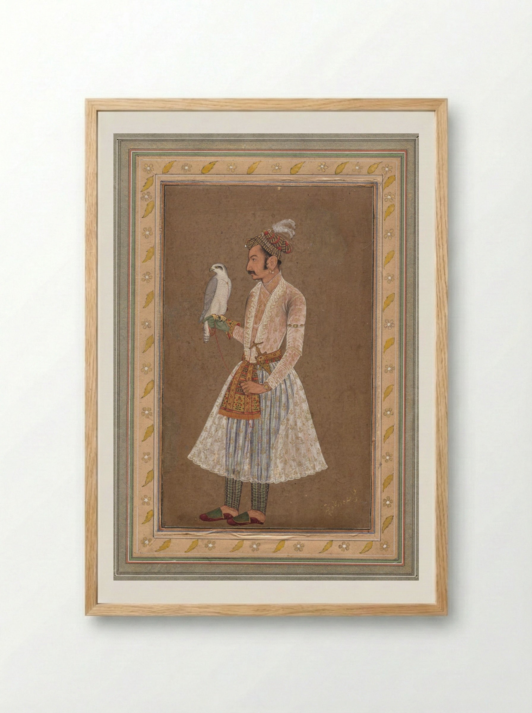 Portrait of Raja Jagat Singh of Nurpur - Bichitr - Framed Print Wood