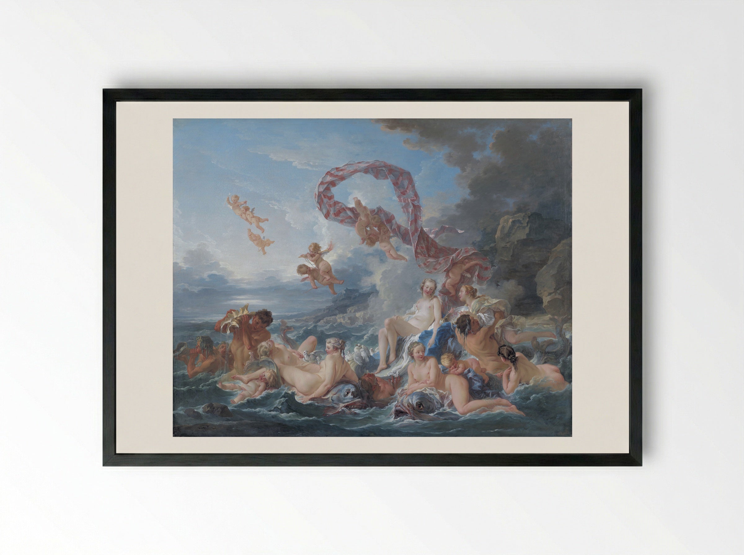 The Birth and Triumph of Venus - François Boucher - Framed Print Black