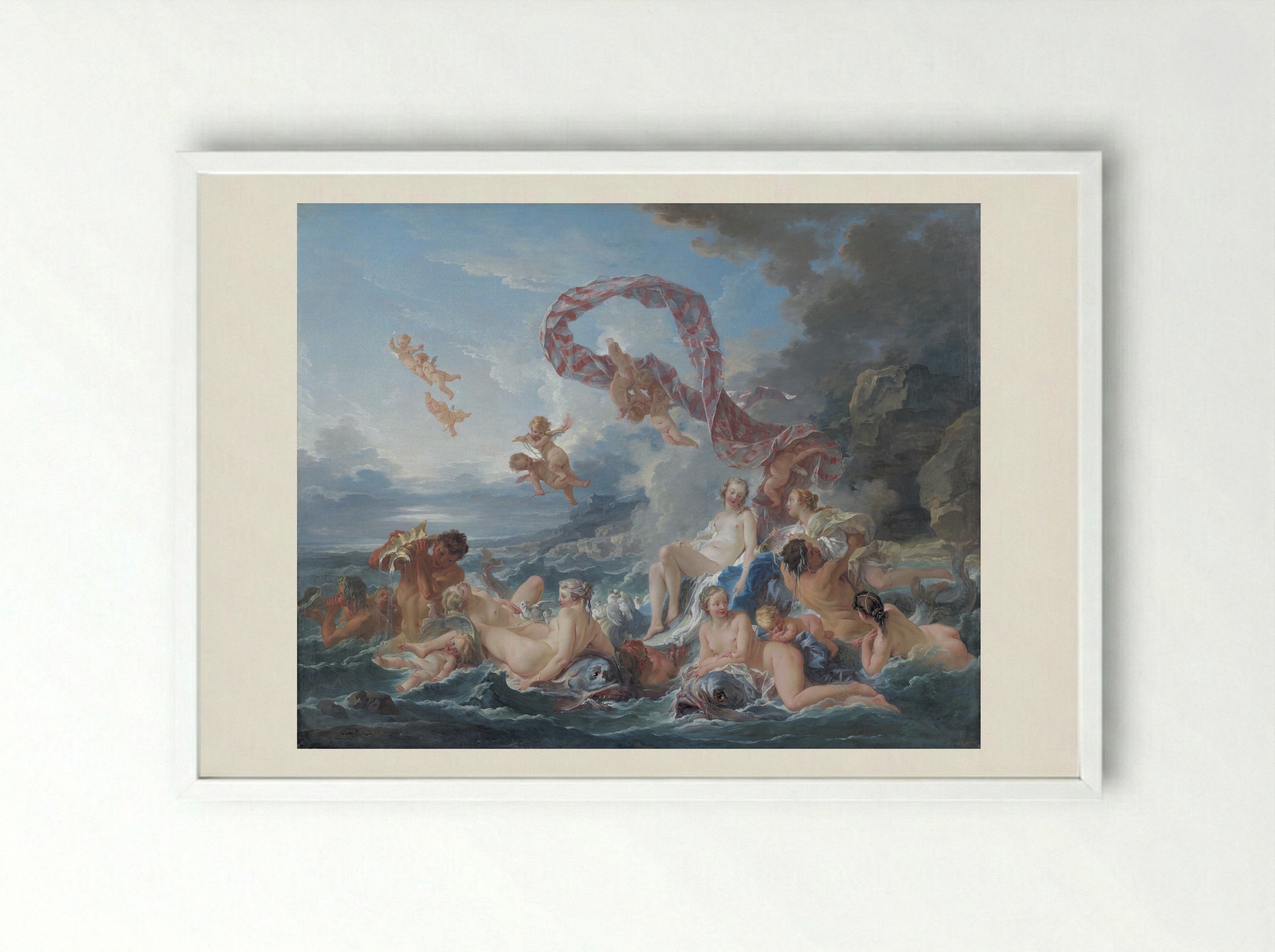 The Birth and Triumph of Venus - François Boucher - Framed Print White