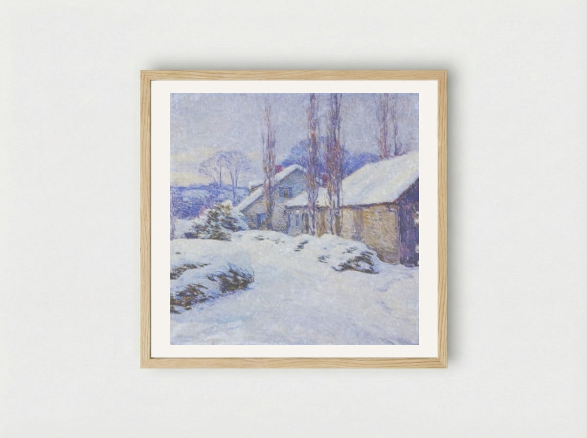 Winter Afternoon - Willard Metcalf - Framed Print Wood