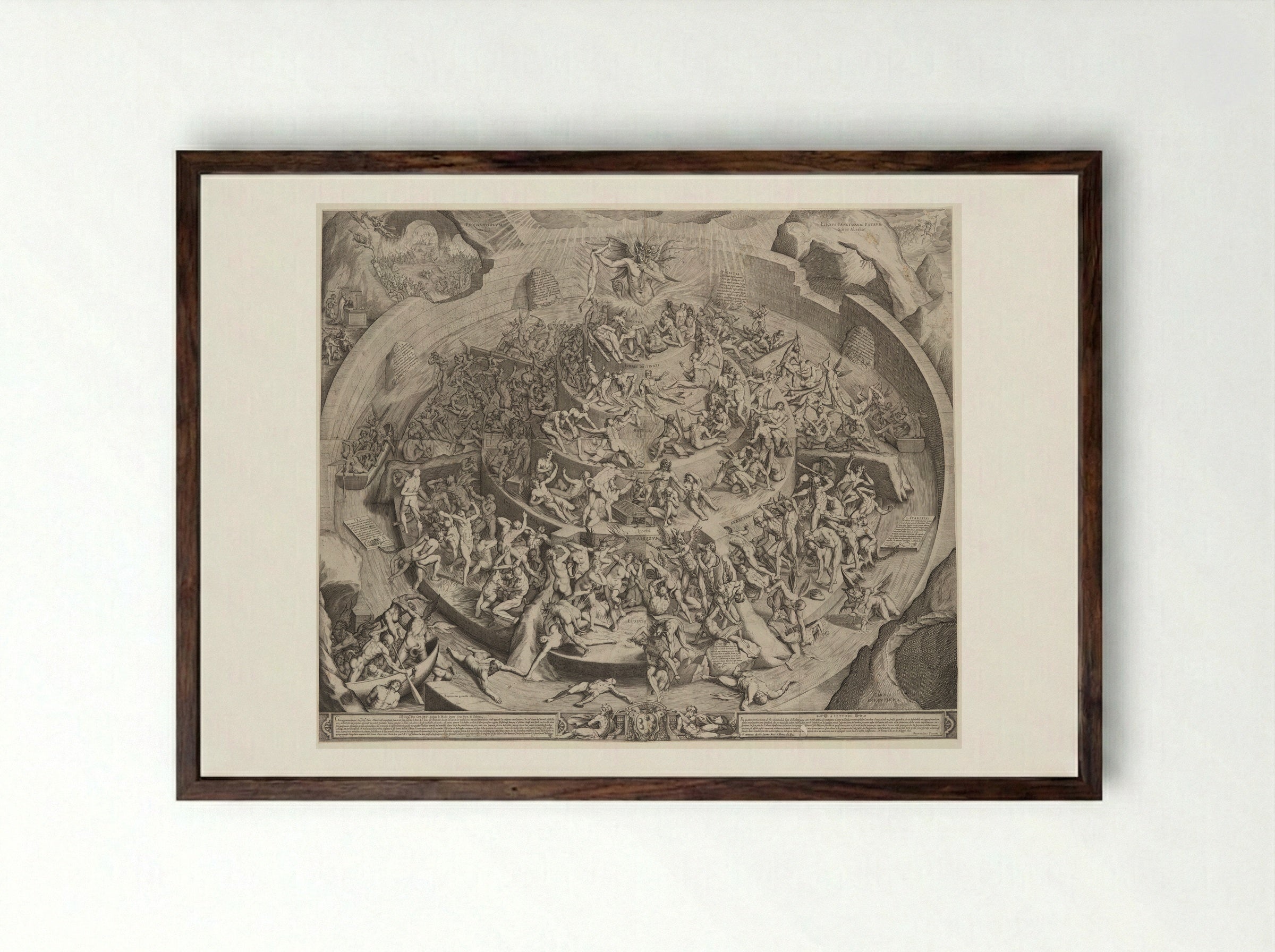 The Inferno According to Dante - Jacques Callot - Framed Print Dark Wood