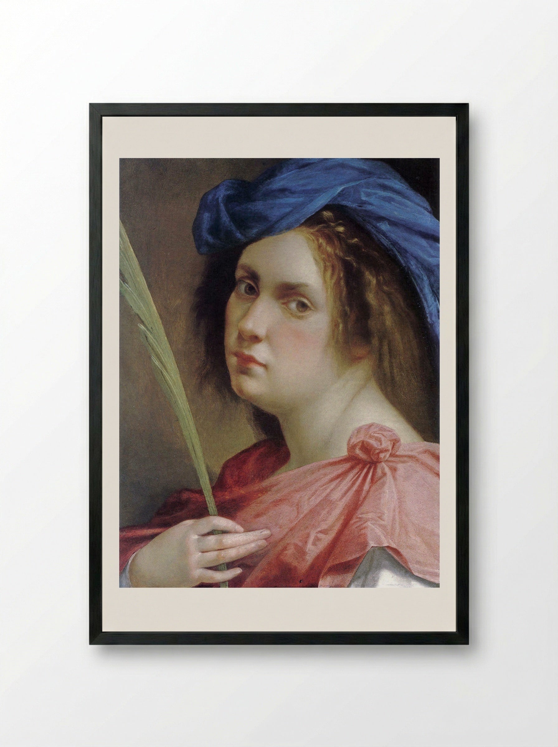 Self-portrait as a Female Martyr - Artemisia Gentileschi - Framed Print Black