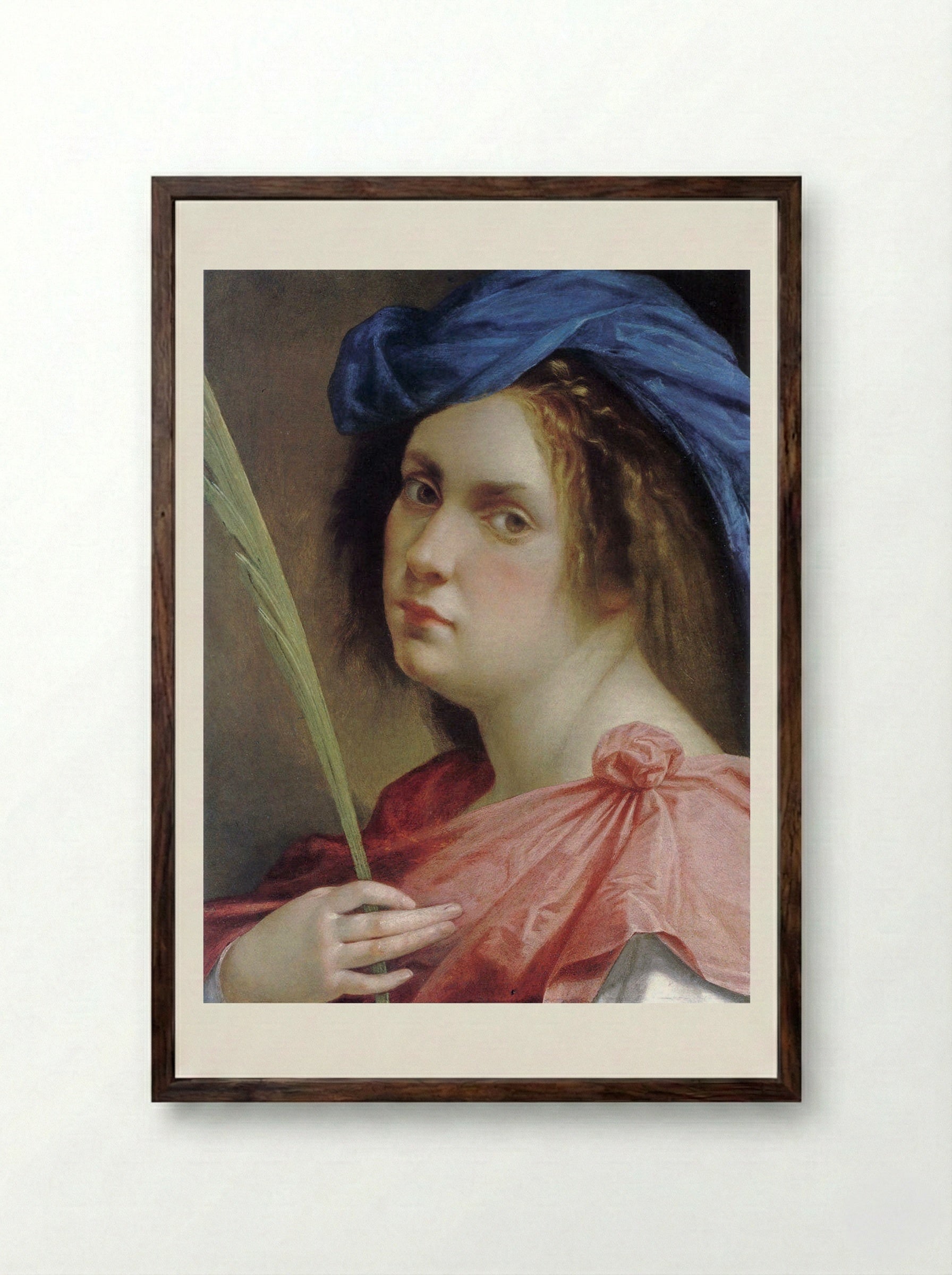 Self-portrait as a Female Martyr - Artemisia Gentileschi - Framed Print Dark Wood