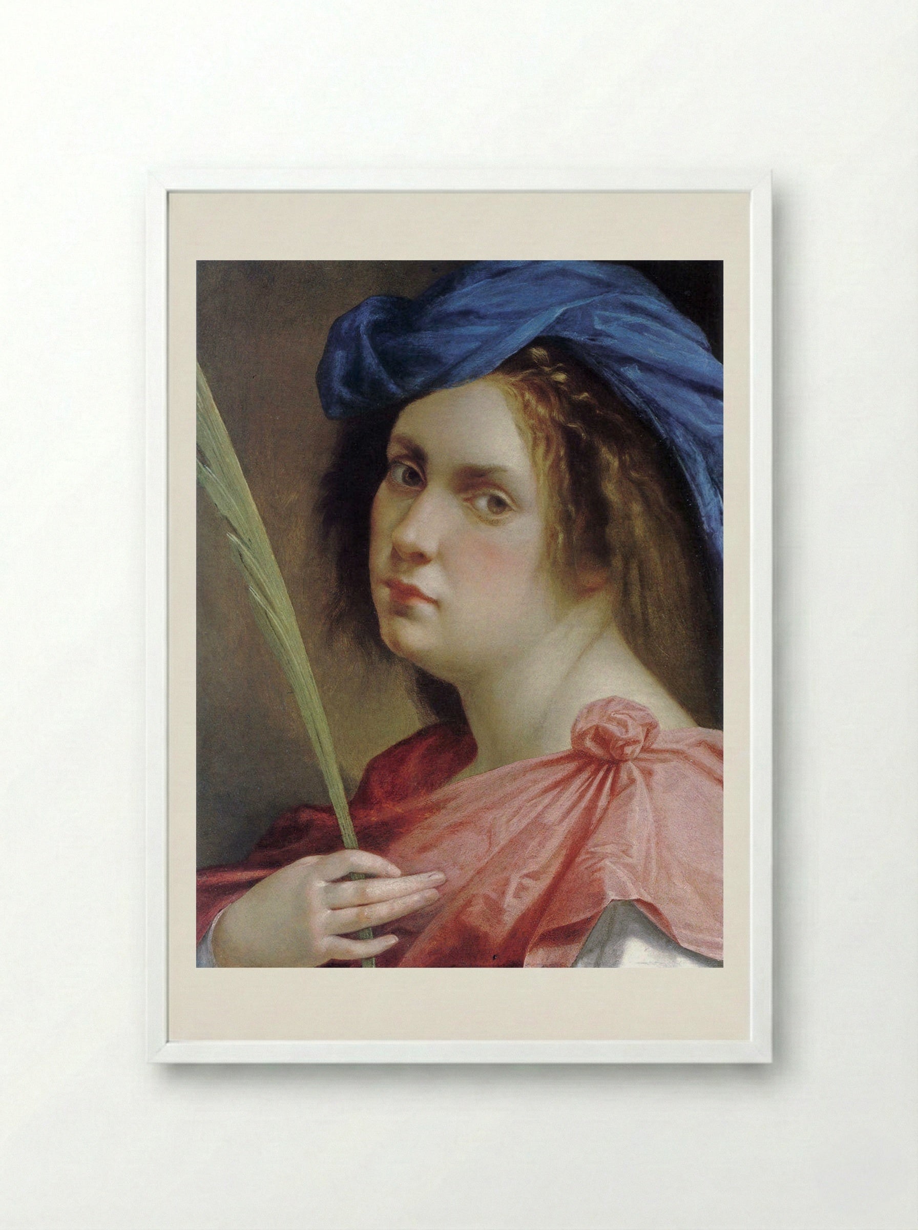 Self-portrait as a Female Martyr - Artemisia Gentileschi - Framed Print White