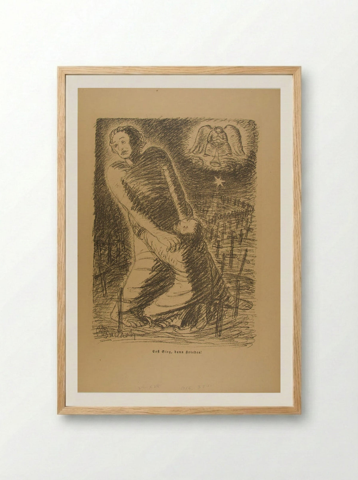 First Victory; Then Peace - Ernst Barlach - Framed Print Wood