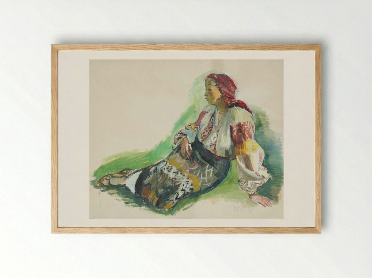 Woman from Muscel - Iosif Iser - Framed Print Wood