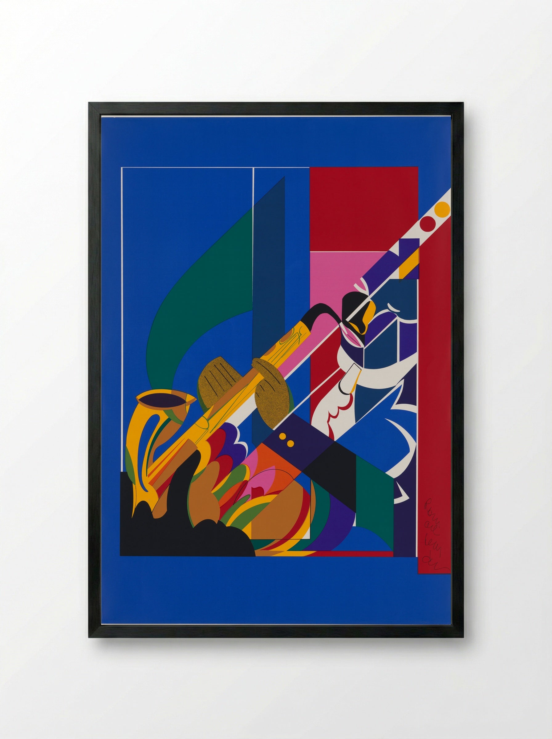 Alto Saxophone - Romare Bearden - Framed Print Black