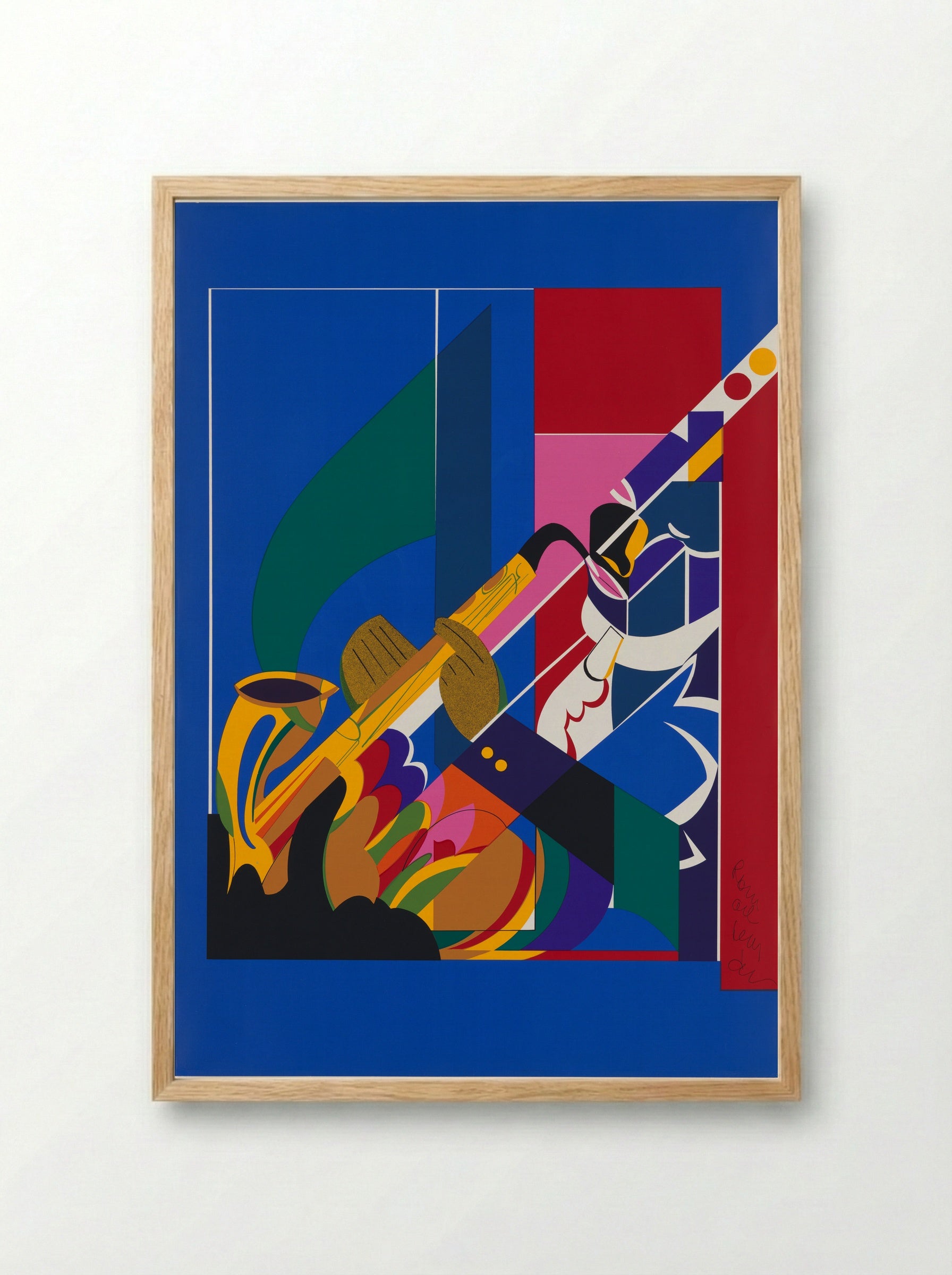 Alto Saxophone - Romare Bearden - Framed Print Wood