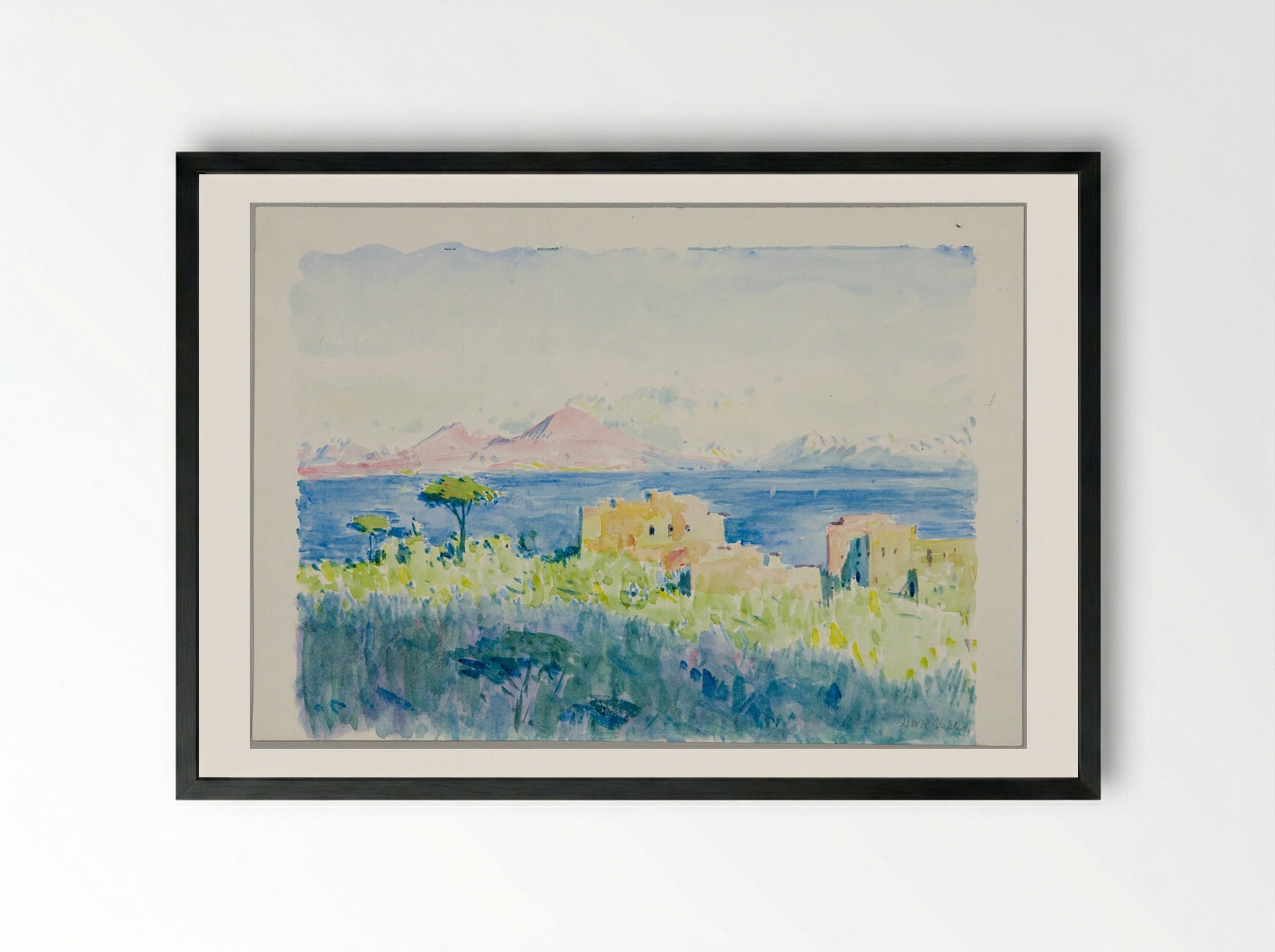 Landscape, Naples, Italy - Denman Waldo Ross - Framed Print Black