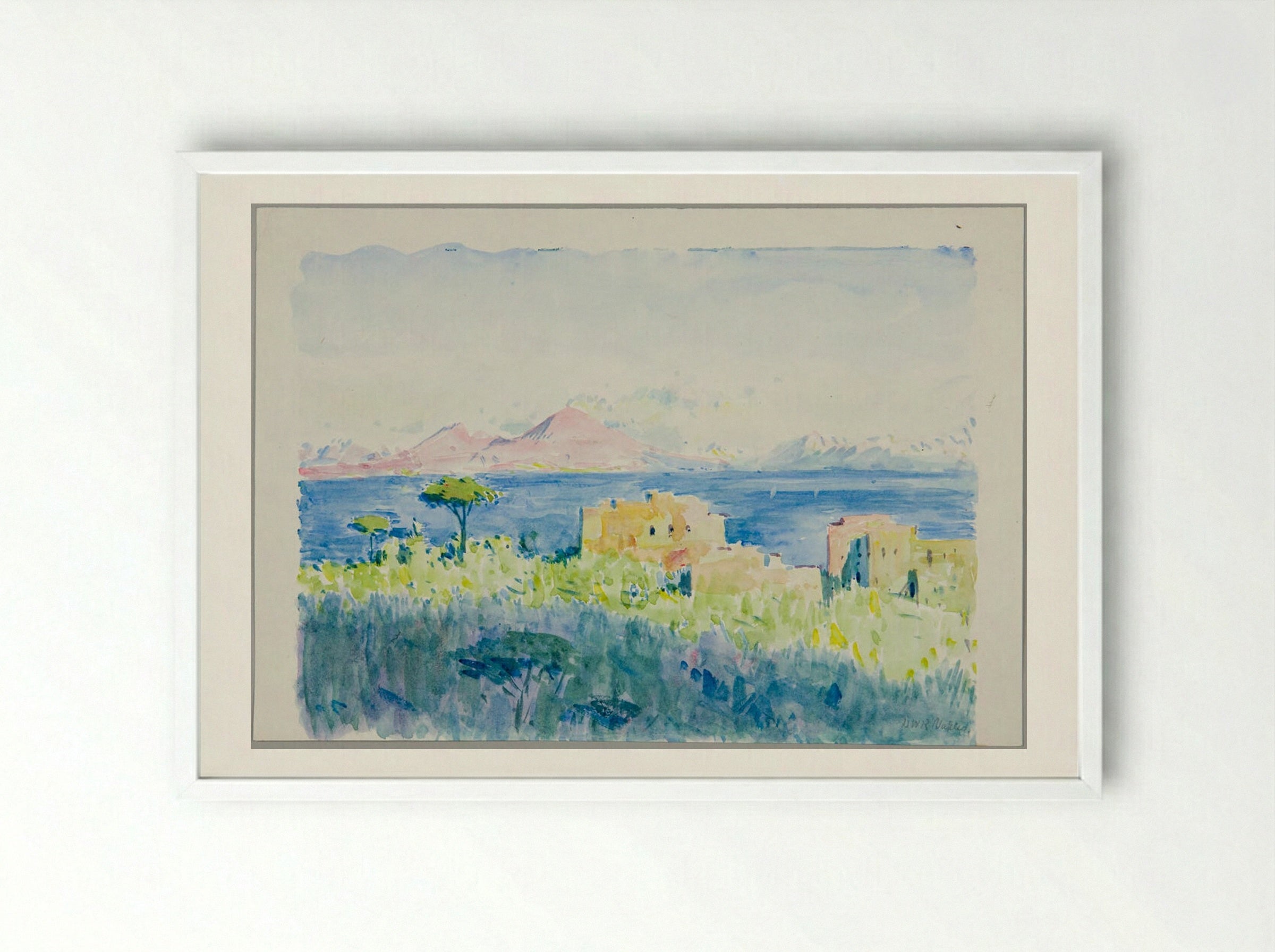 Landscape, Naples, Italy - Denman Waldo Ross - Framed Print White