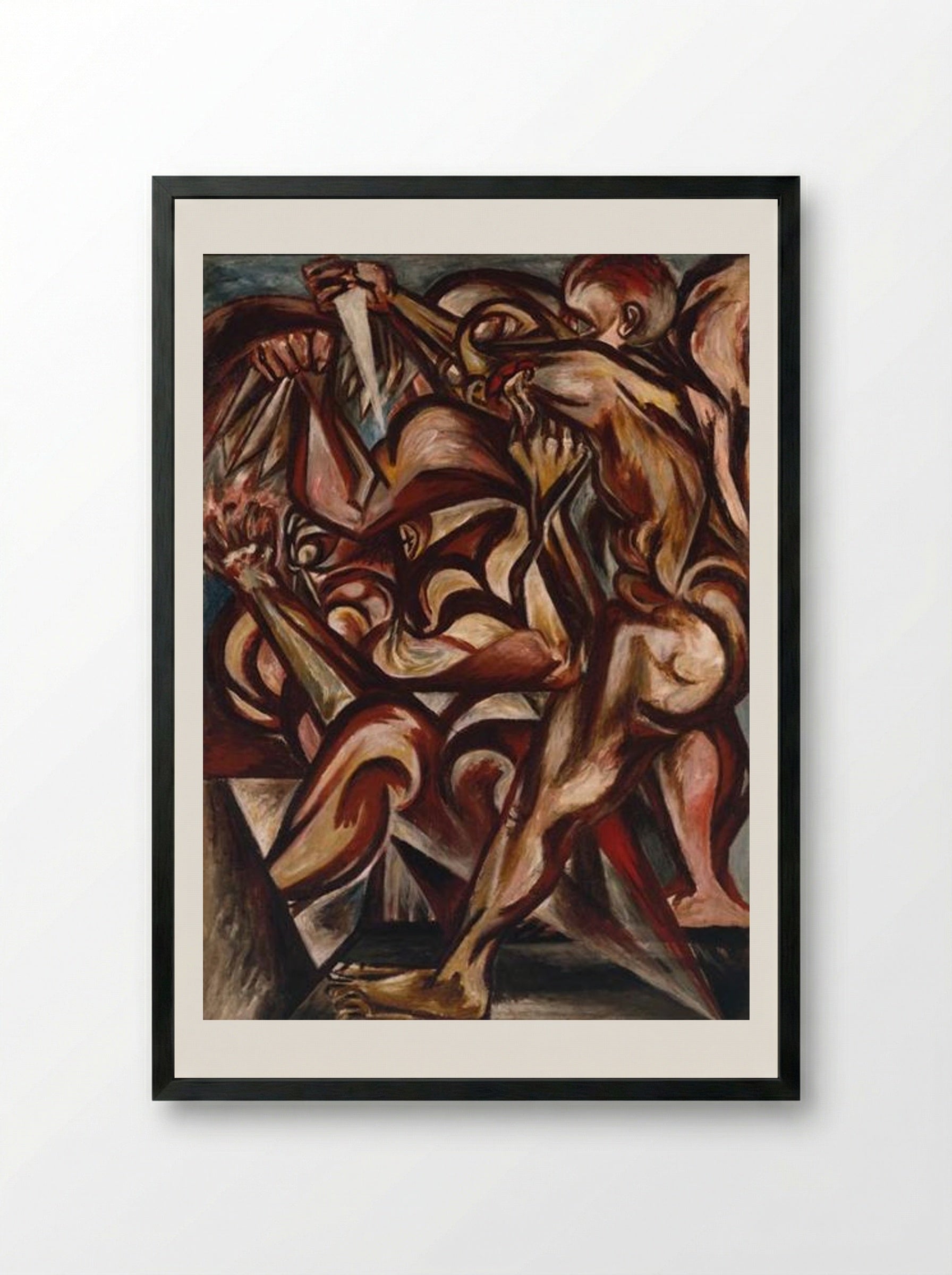 Man with Knife - Jackson Pollock - Framed Print Black