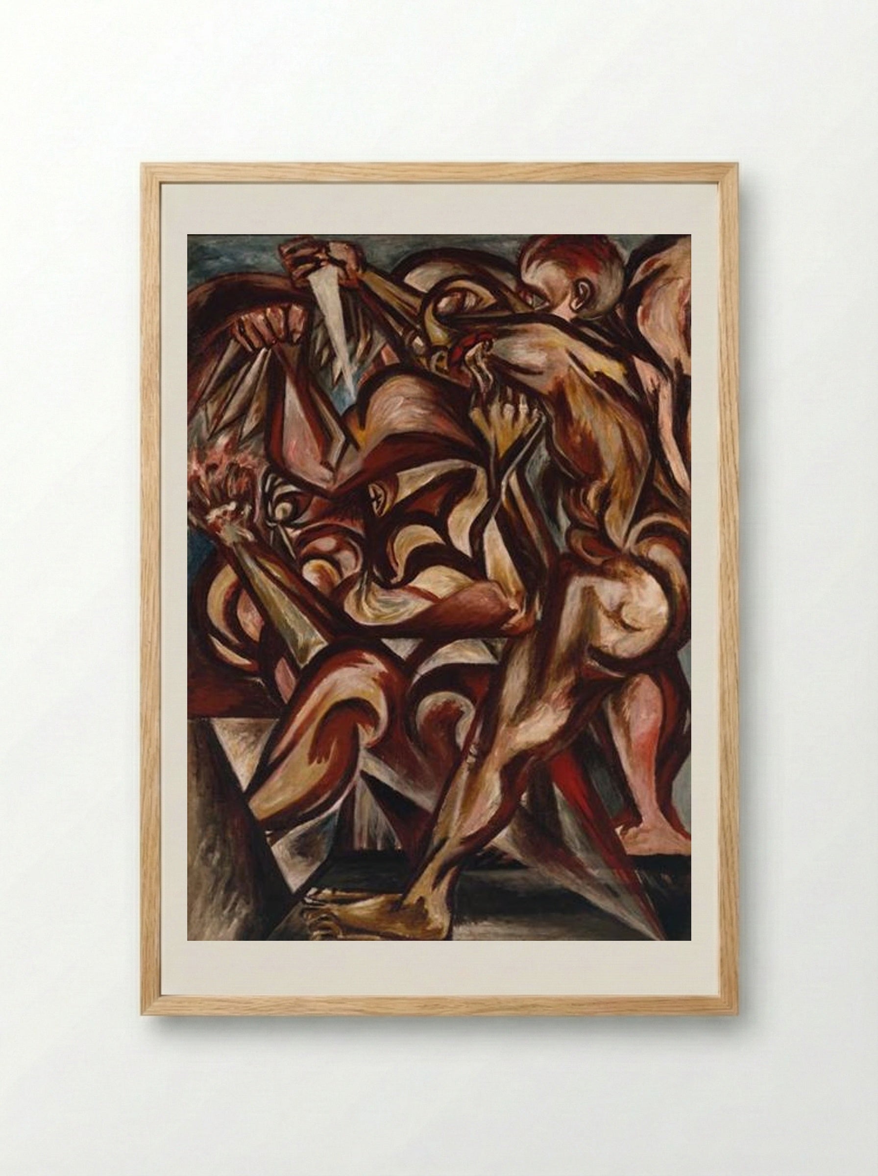 Man with Knife - Jackson Pollock - Framed Print Wood
