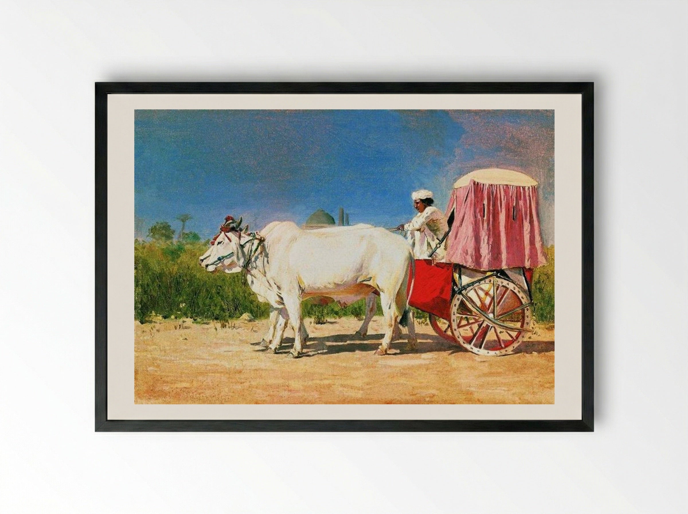 Vehicle in Delhi - Vasily Vereshchagin - Framed Print Black