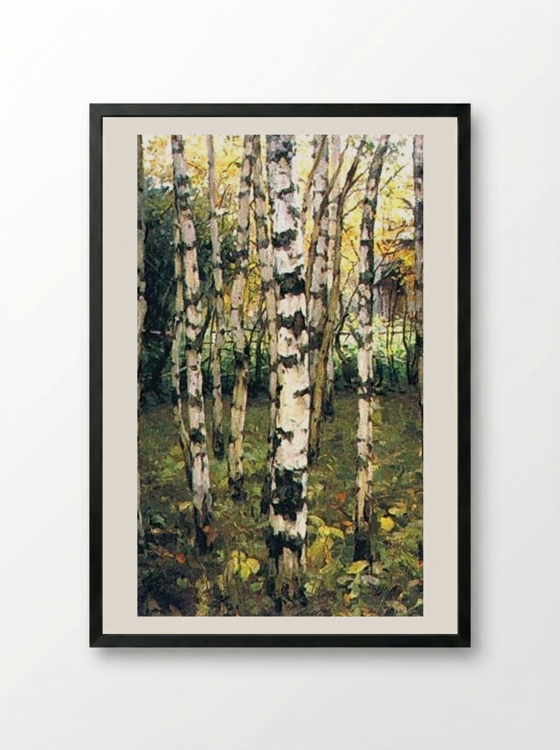 Birches. Petrovskoye - Konstantin Yuon - Framed Print Black