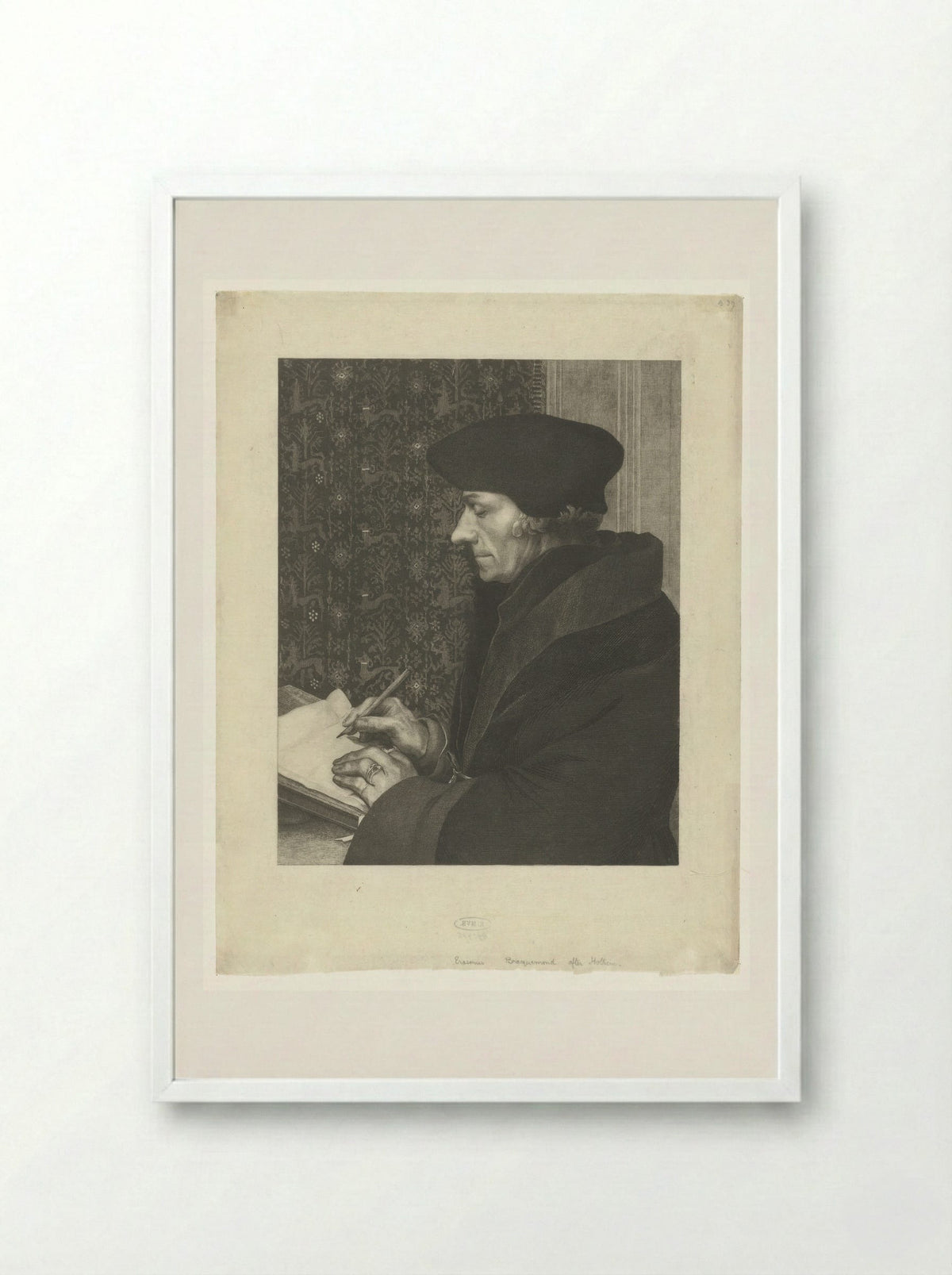 Portret van Desiderius Erasmus - Félix Bracquemond - Framed Print White