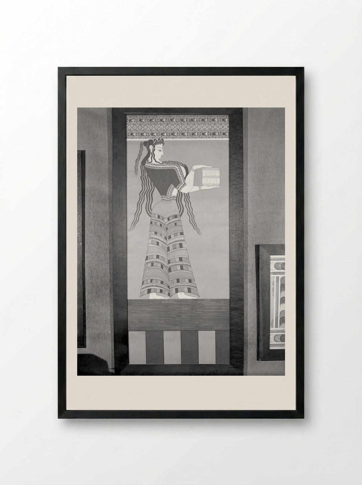 Woman Carrying a Casket - Fine Art Print - Framed Print Black