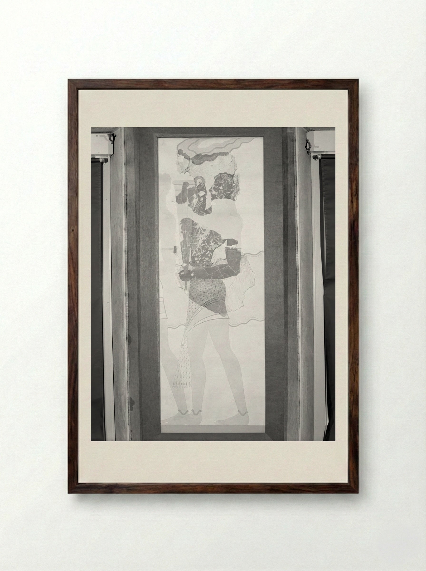 Cup Bearer (after a fresco from the Palace of Knossos, Crete) - Fine Art Print - Framed Print Dark Wood