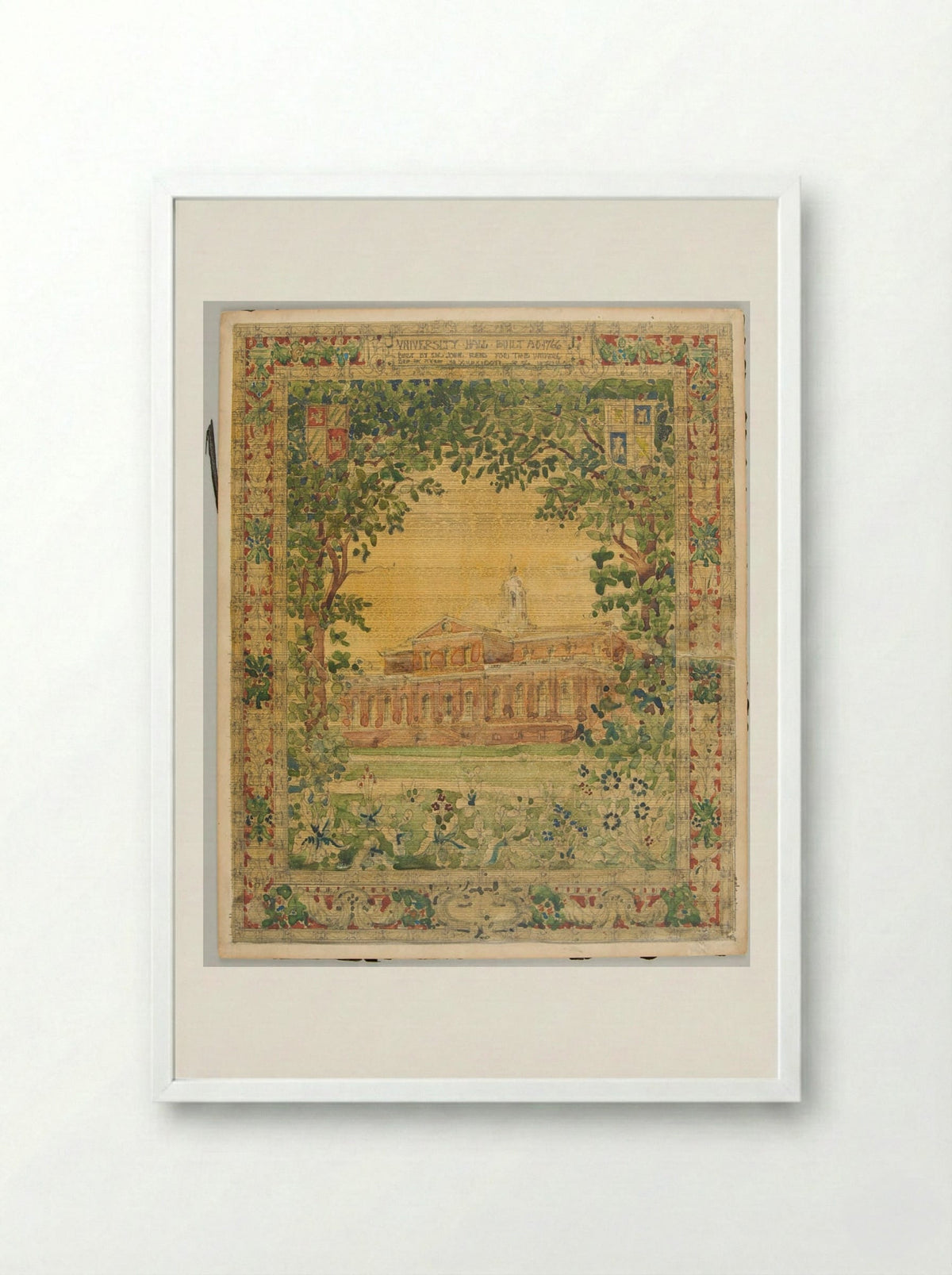 University Hall, Harvard - Solis Prints - Framed Print White