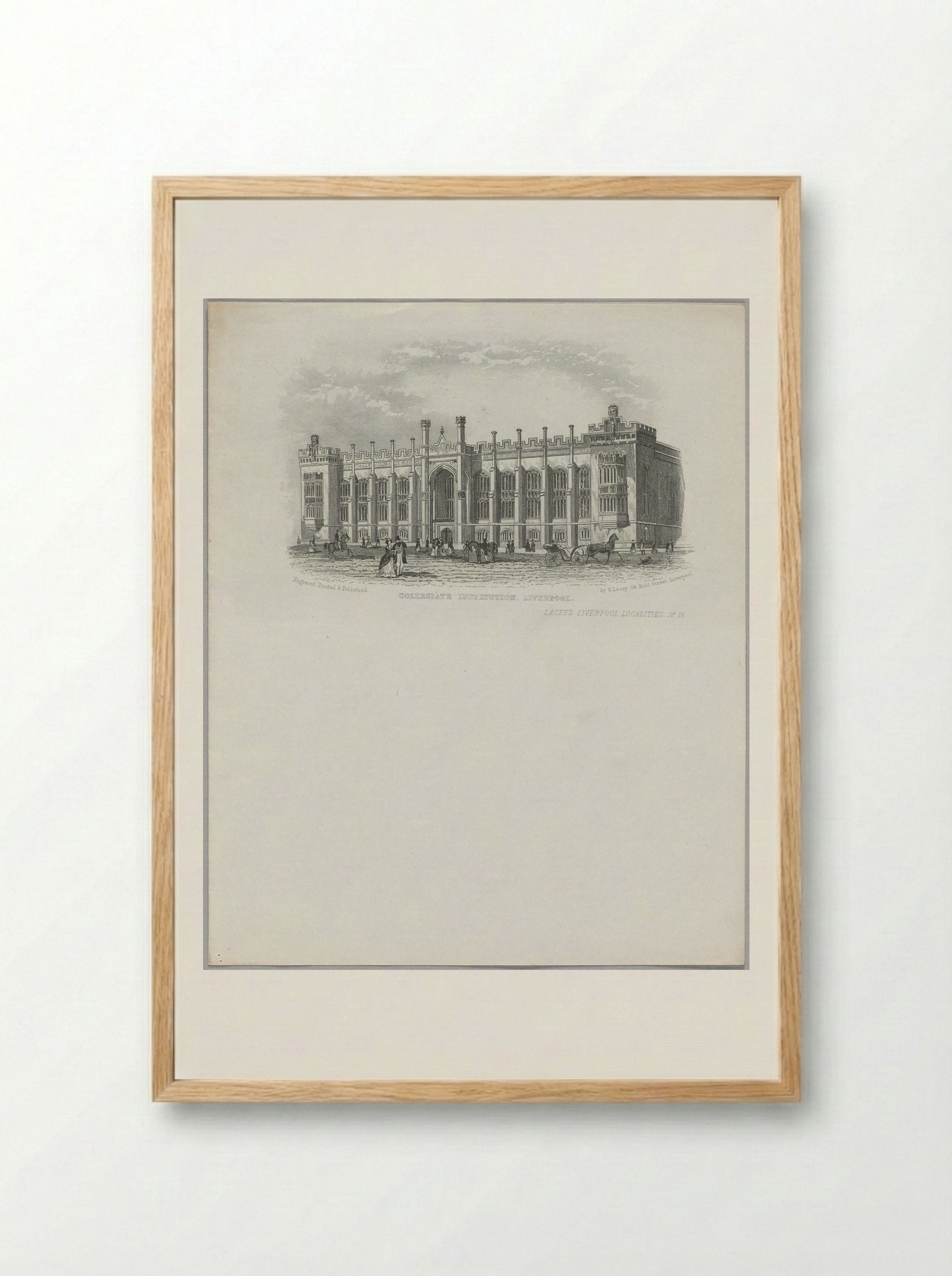 Collegiate Institution, Liverpool - Fine Art Print - Framed Print Wood
