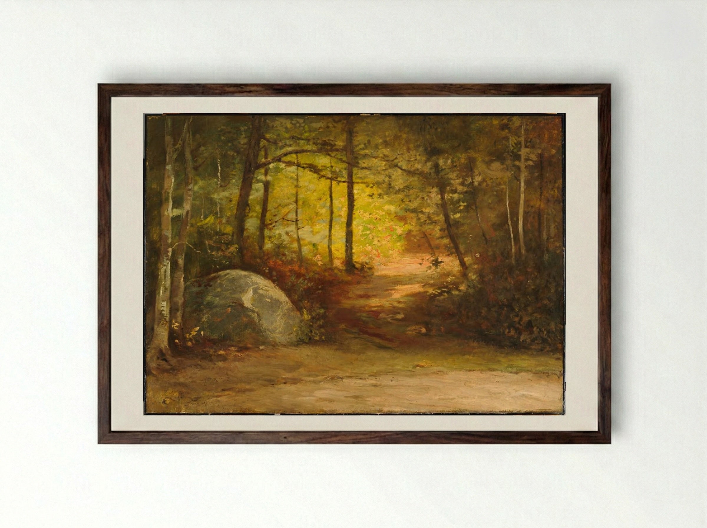 The Gypsies' Parlor - William Morris Hunt - Framed Print Dark Wood