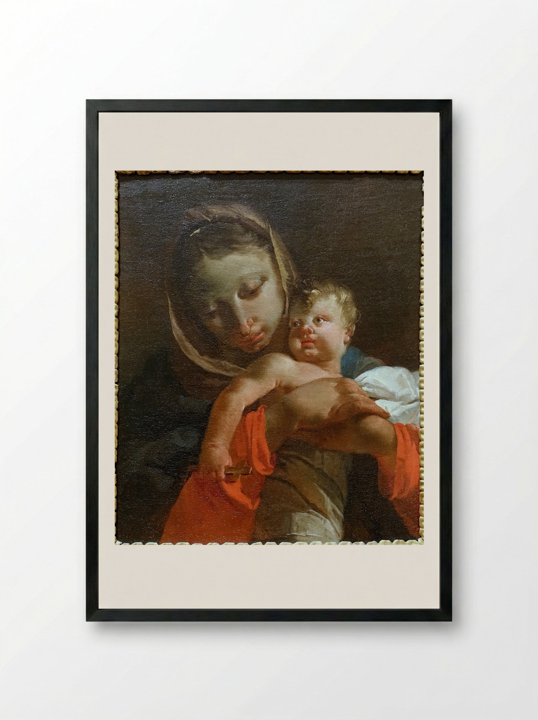 Madonna and Child - Giovanni Battista Tiepolo - Framed Print Black