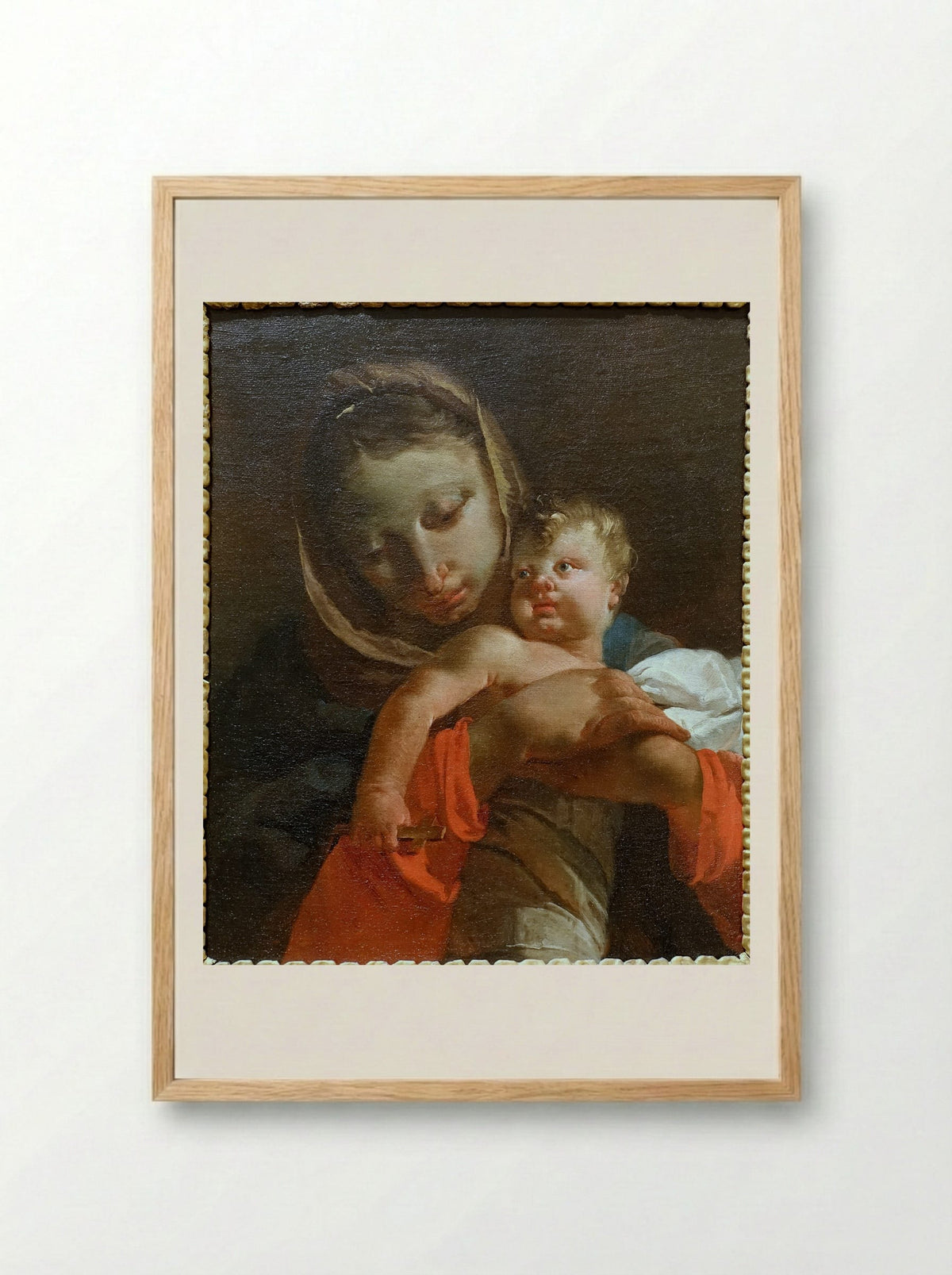 Madonna and Child - Giovanni Battista Tiepolo - Framed Print Wood
