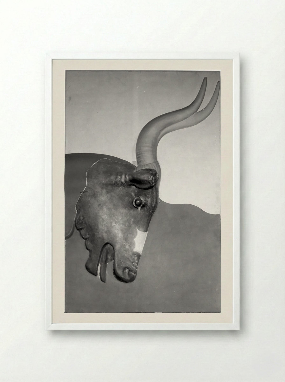 Untitled (Bull Relief and Fresco Reproduction) - Solis Prints - Framed Print White
