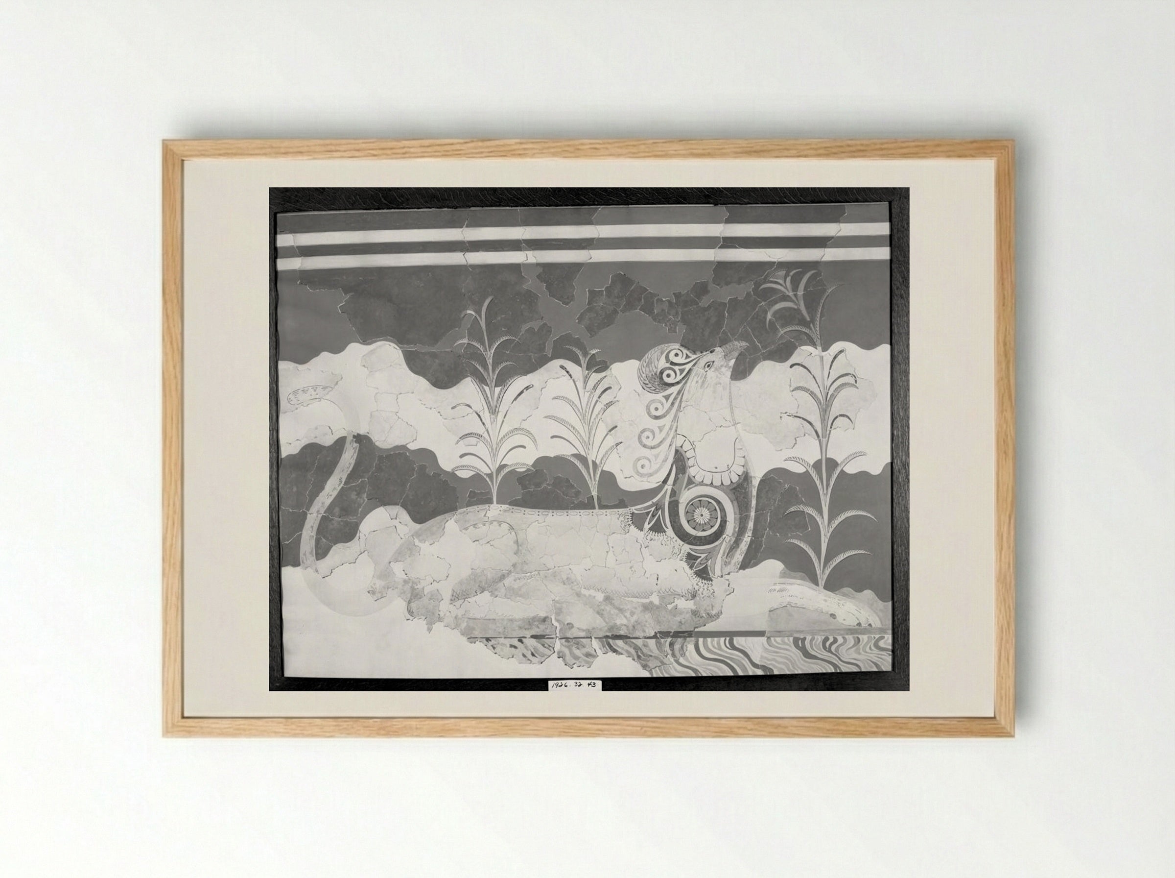 Griffin (after a fresco from the Throne Room in the Palace of Knossos, Crete) - Fine Art Print - Framed Print Wood