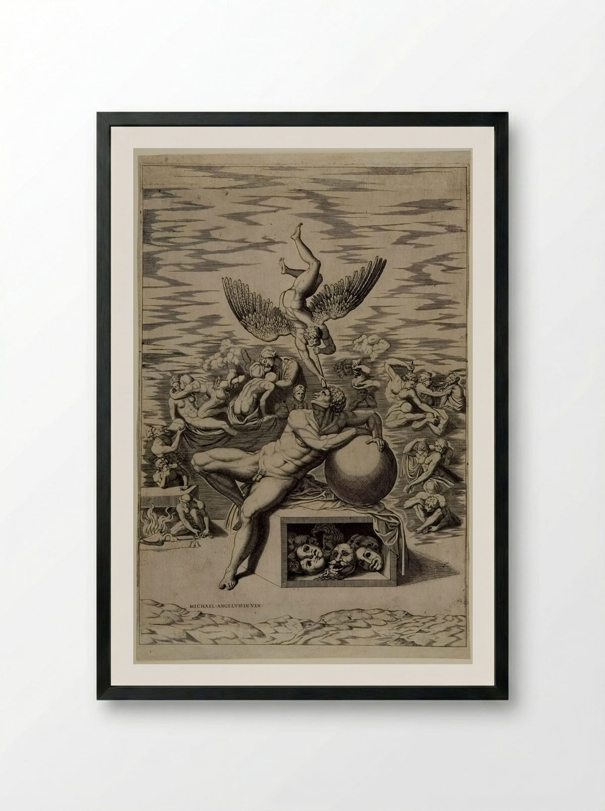 The Dream of Human Life - Nicolas Beatrizet - Framed Print Black