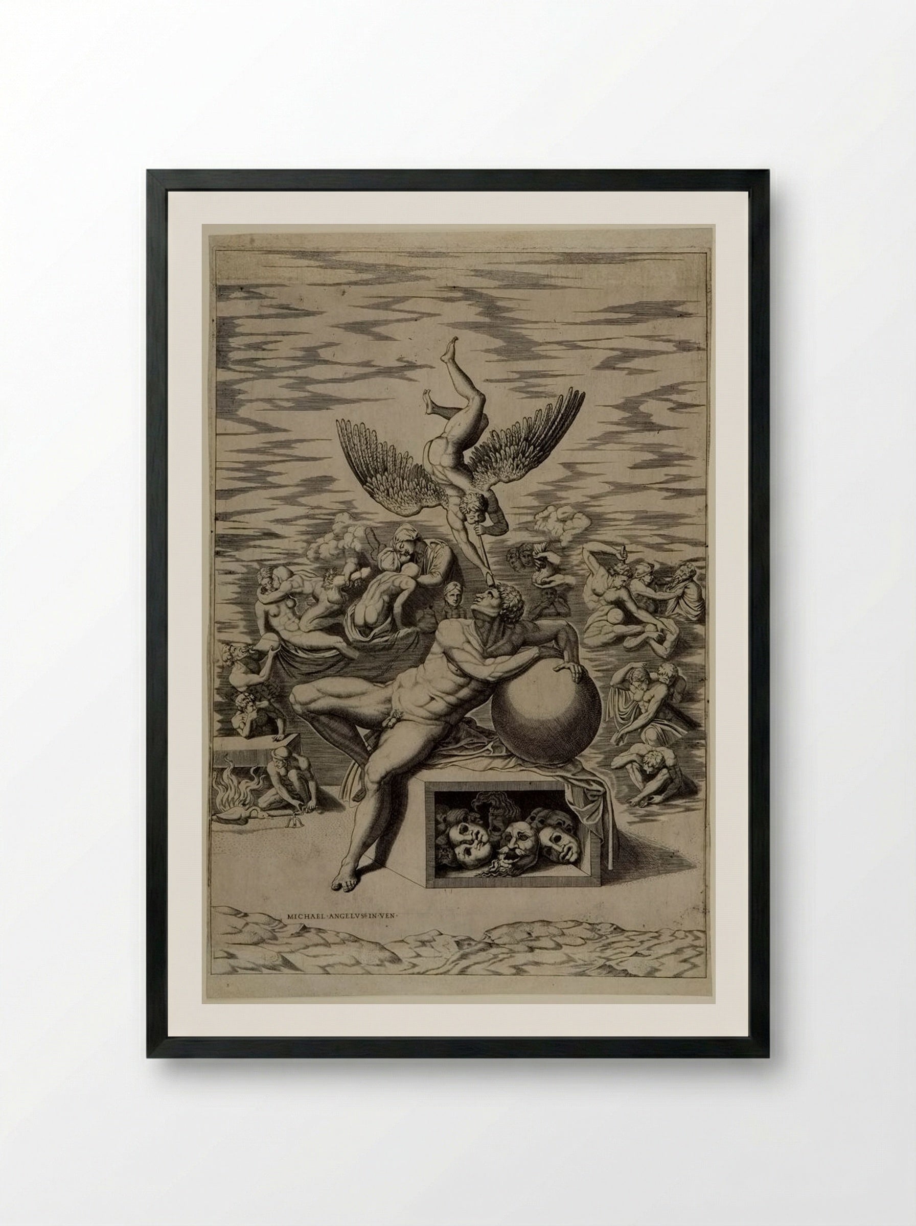 The Dream of Human Life - Nicolas Beatrizet - Framed Print Black